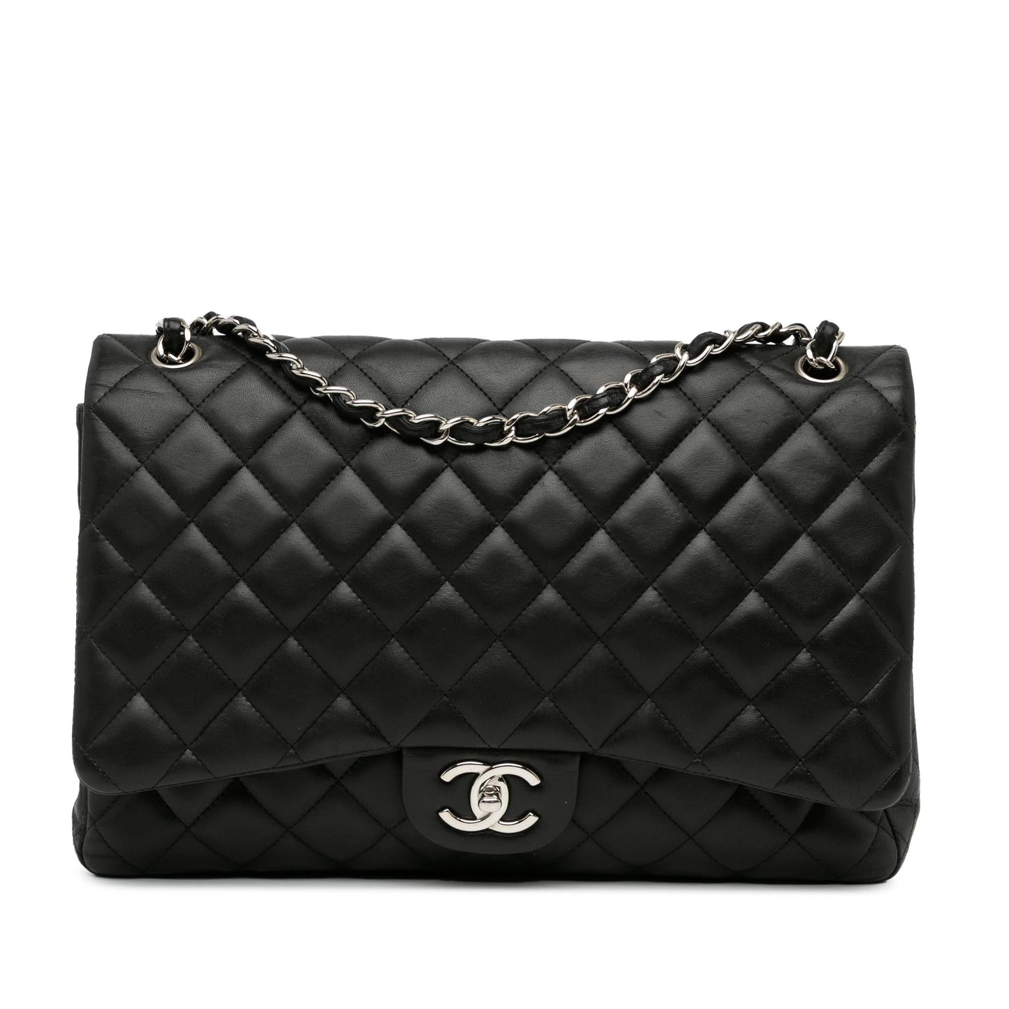 Chanel Maxi Classic Lambskin Double Flap Handbag Shg Odb9I4