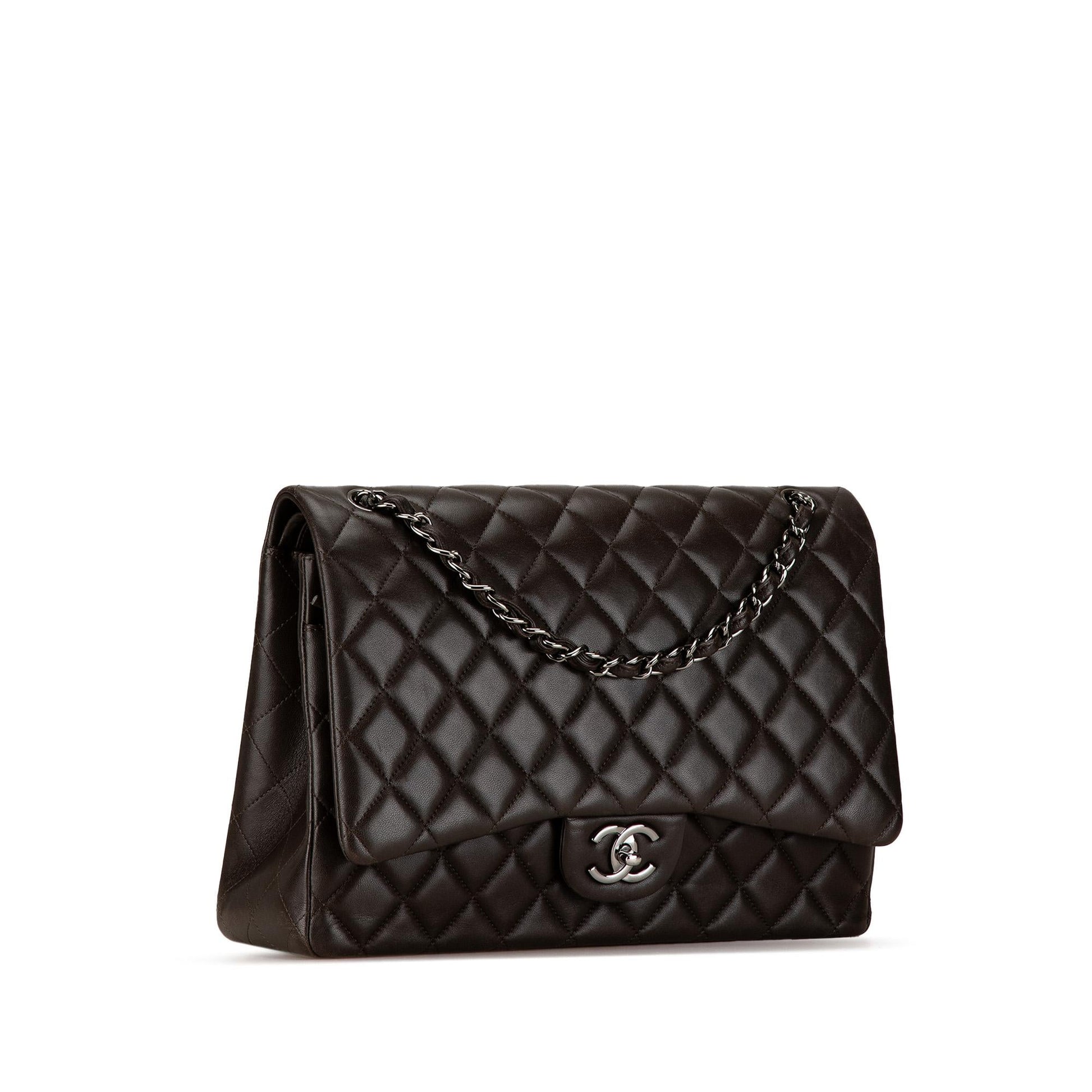 Chanel Maxi Classic Lambskin Double Flap Handbag Flap 1
