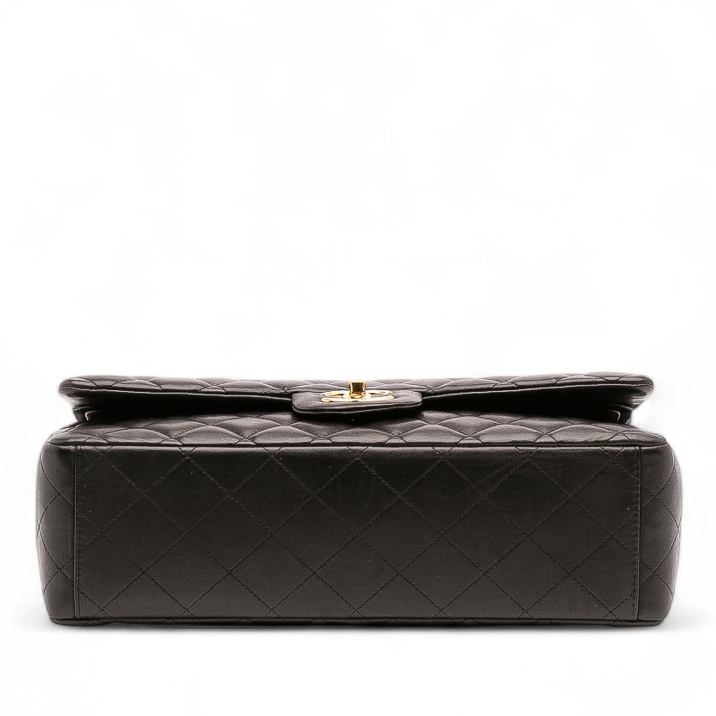 Chanel Maxi Classic Lambskin Double Flap Handbag Flap 2