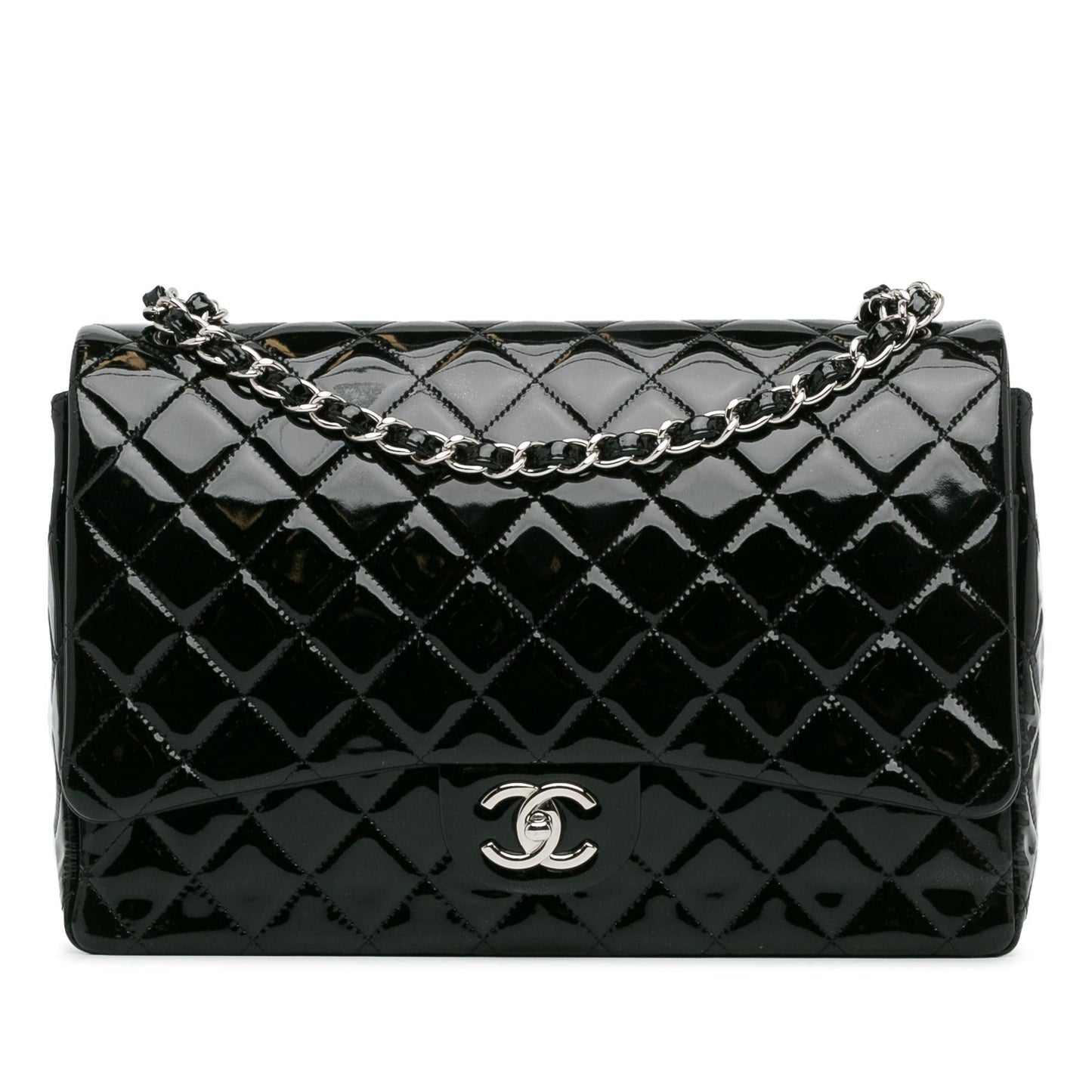 Chanel Maxi Classic Patent Double Flap SHG-WJjEtr Handbag