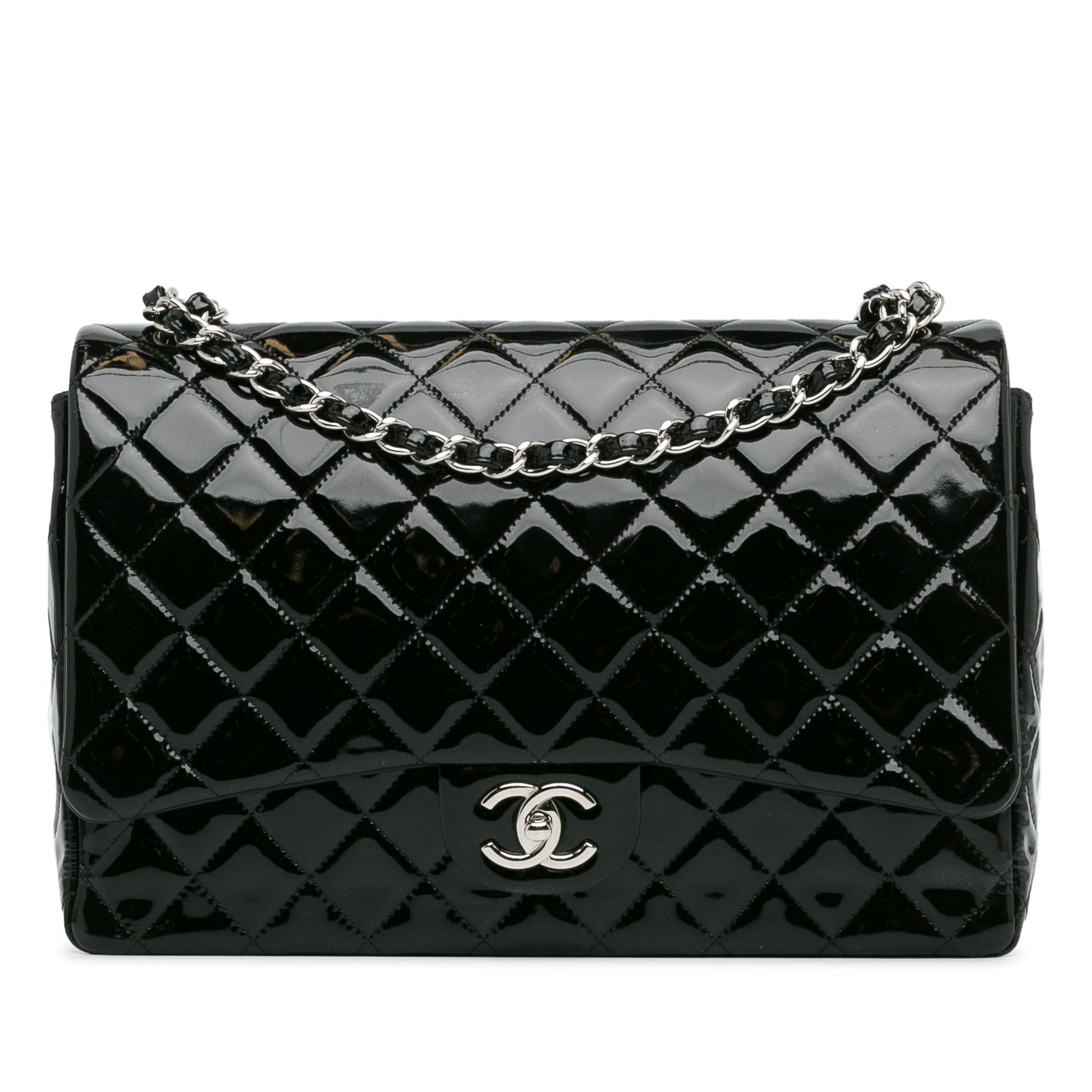 Chanel Maxi Classic Patent Double Flap (Shg-Wjjetr) Bag
