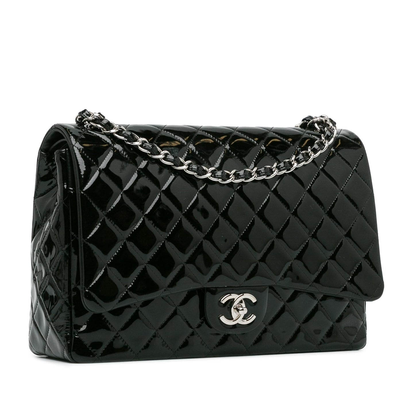 Chanel Maxi Classic Patent Double Flap (Shg-Wjjetr) Bag