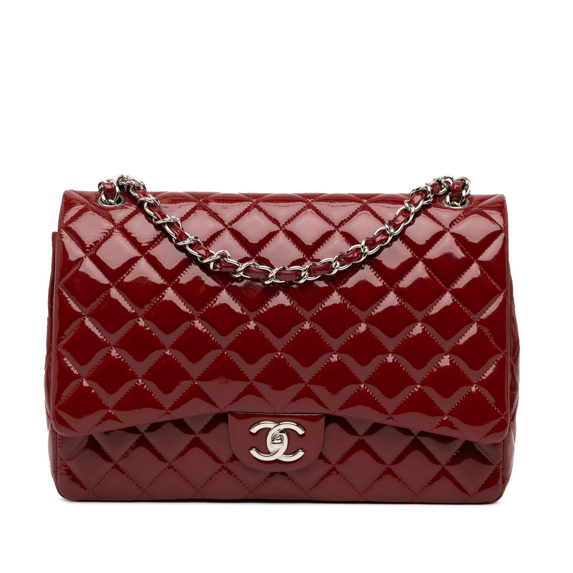 Chanel Maxi Classic Patent Double Flap SHG-8hzTAy Handbag