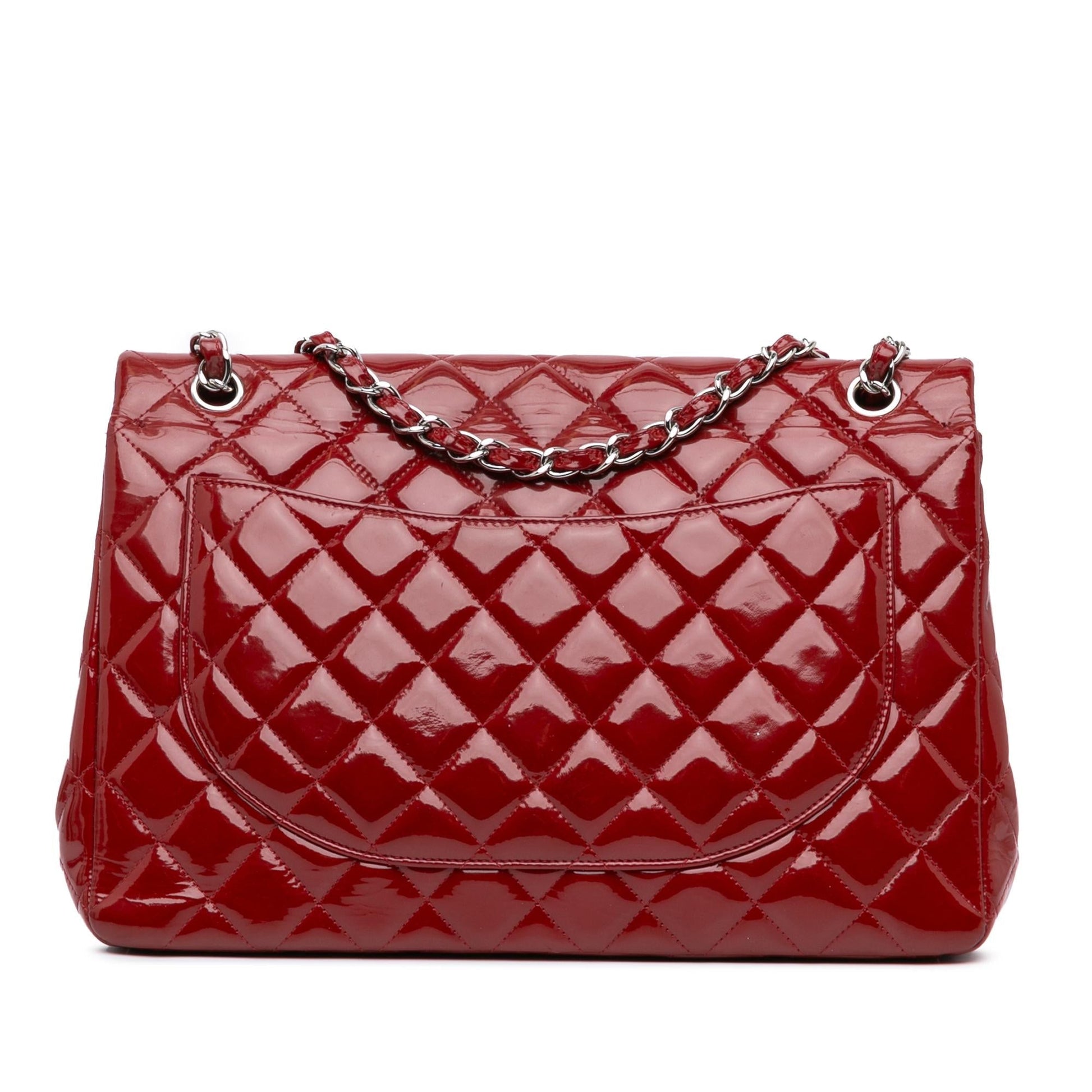 Chanel Maxi Classic Patent Double Flap Handbag