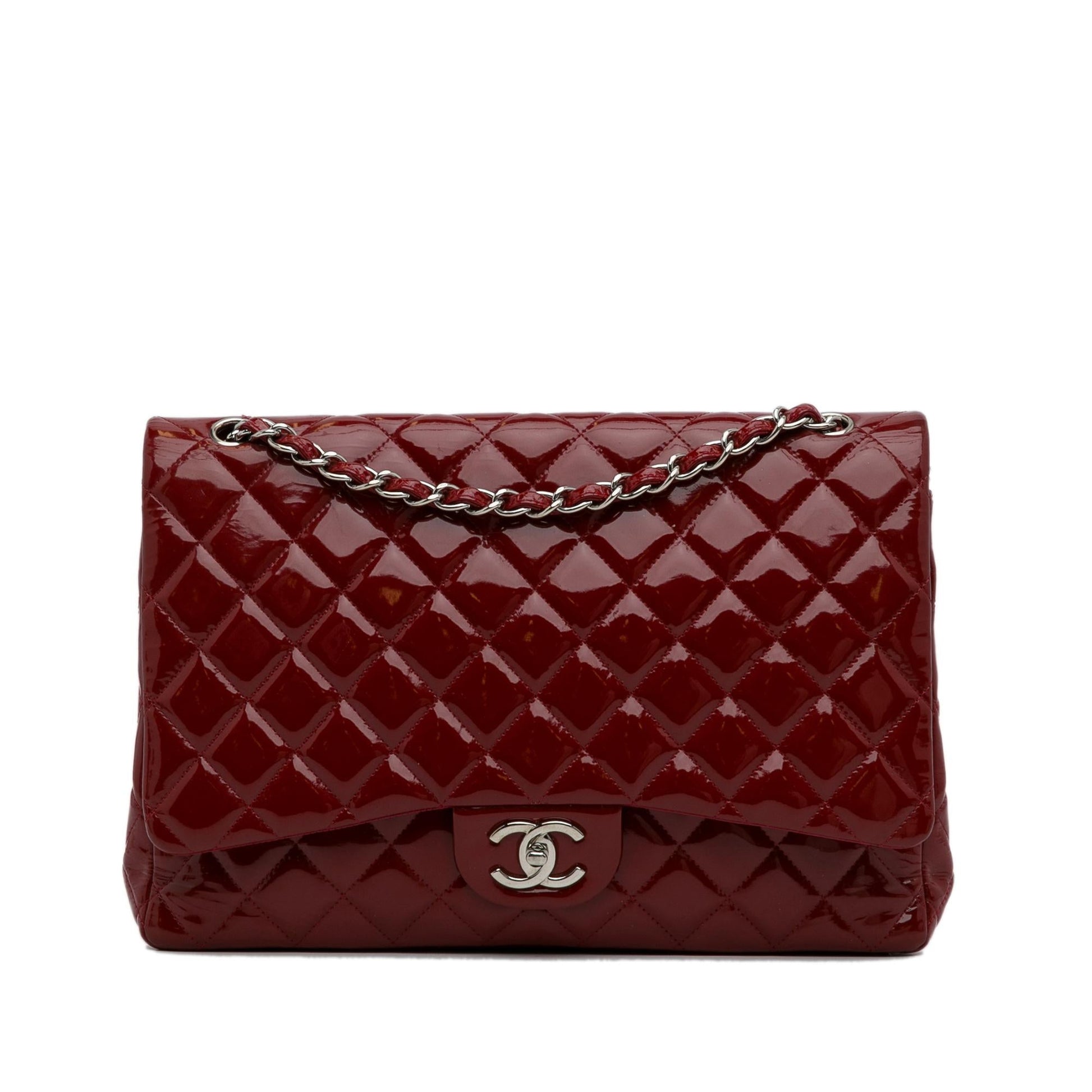 Chanel Maxi Classic Patent Double Flap SHG-91zs9Y Leather Shoulder Bag