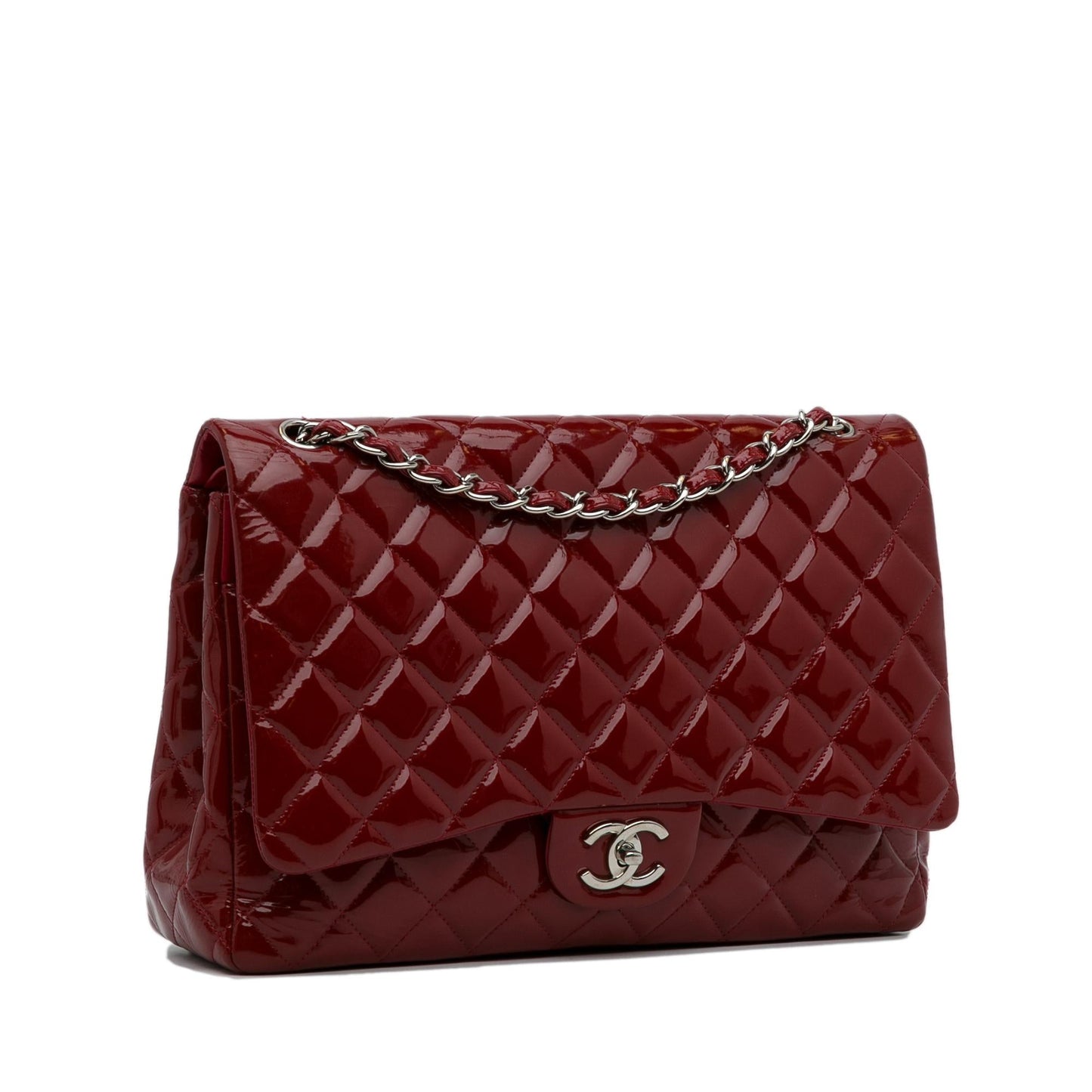 Chanel Maxi Classic Patent Double Flap SHG-91zs9Y Leather Shoulder Bag