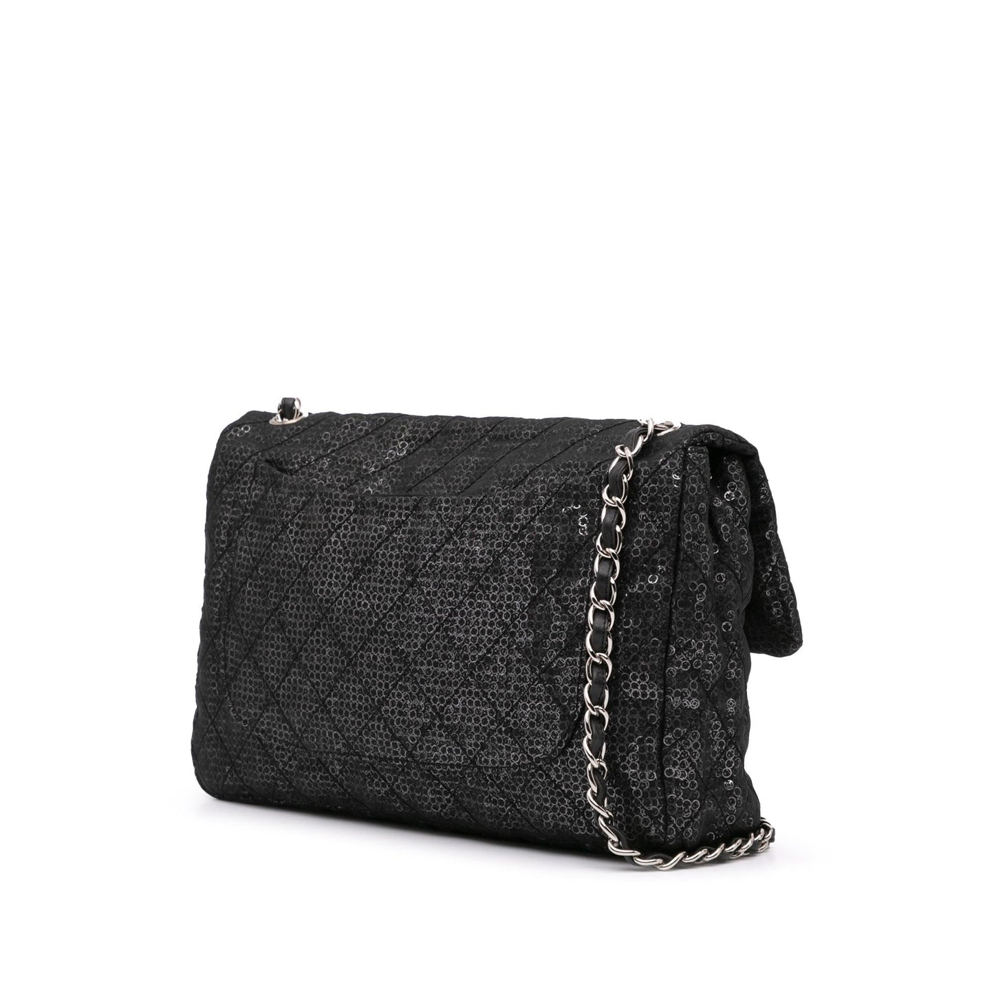 Chanel Maxi Hidden Sequins Mesh Flap Handbag Flap 1
