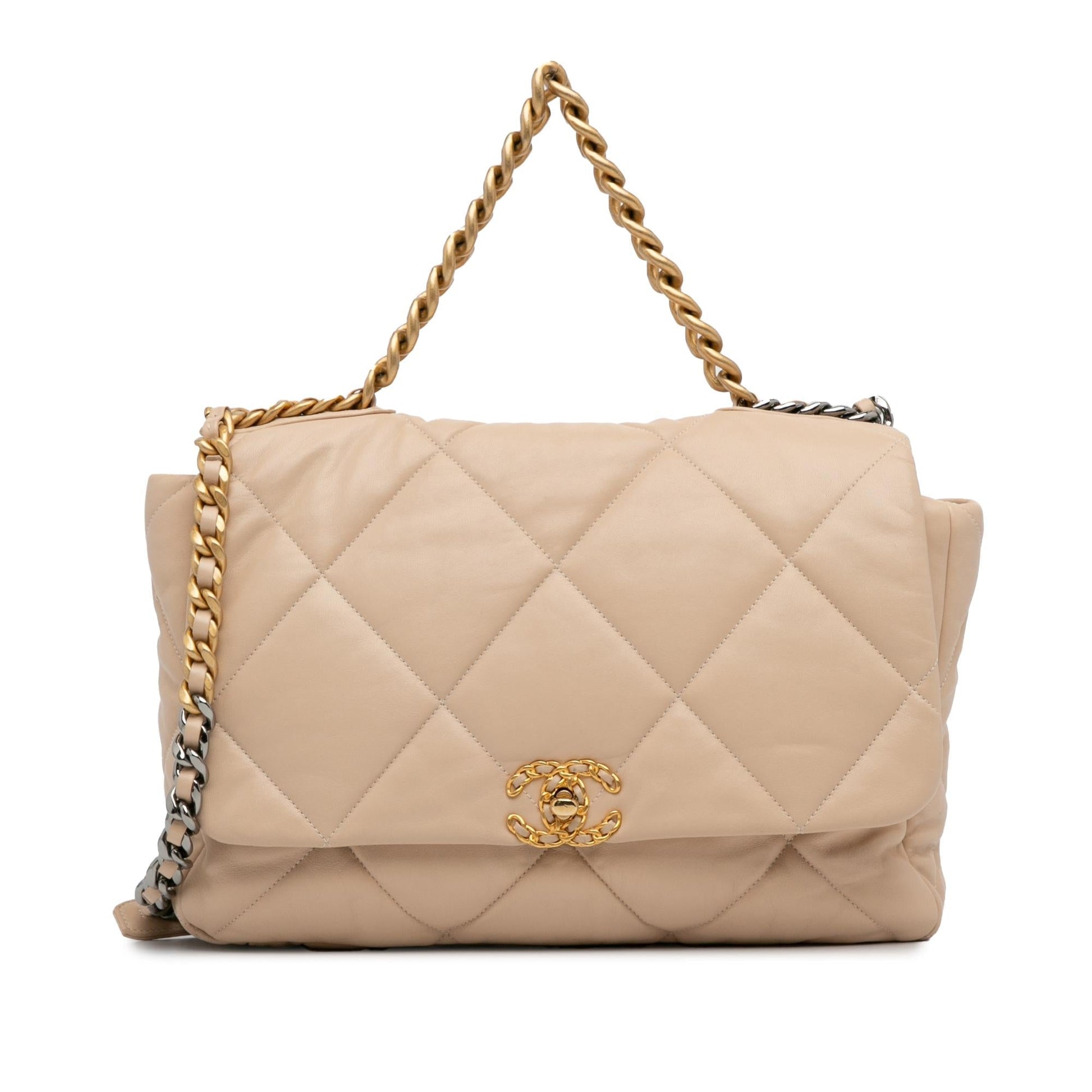 Chanel Maxi Lambskin 19 Flap Satchel SHG-RsNtmV Satchel Bag