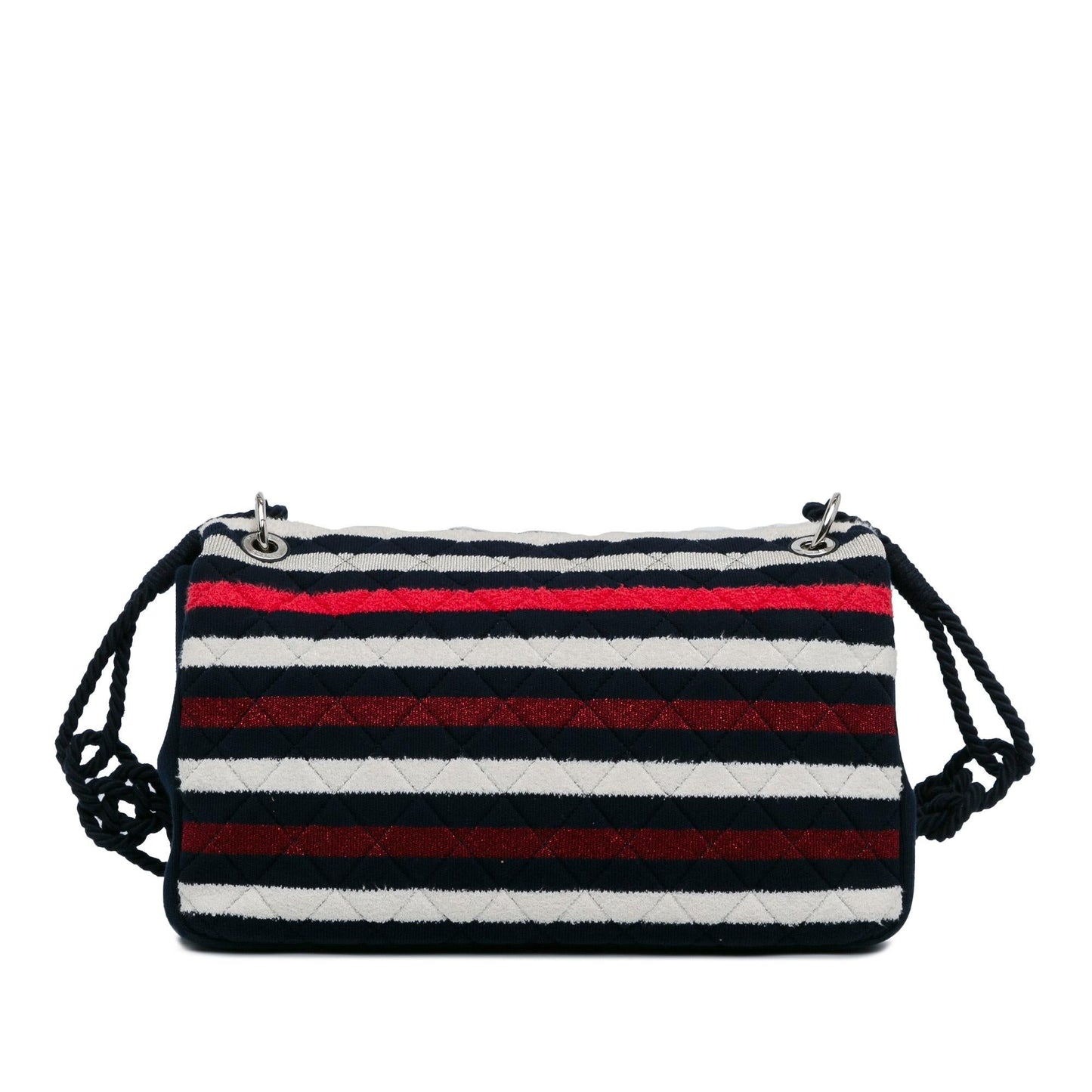 Chanel Maxi Stripe Jersey Rope Flap Multicolor Handbag