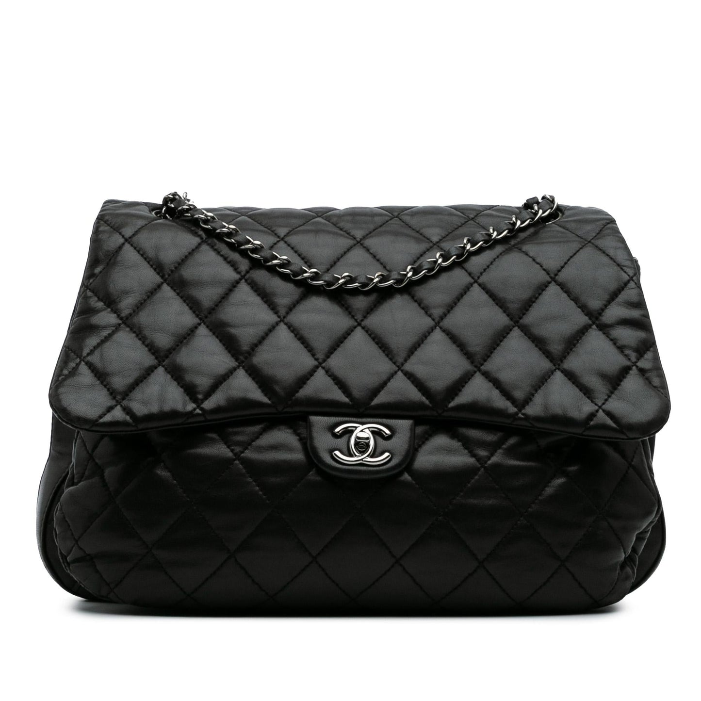 Chanel Maxi Quilted Lambskin 3 Flap Handbag