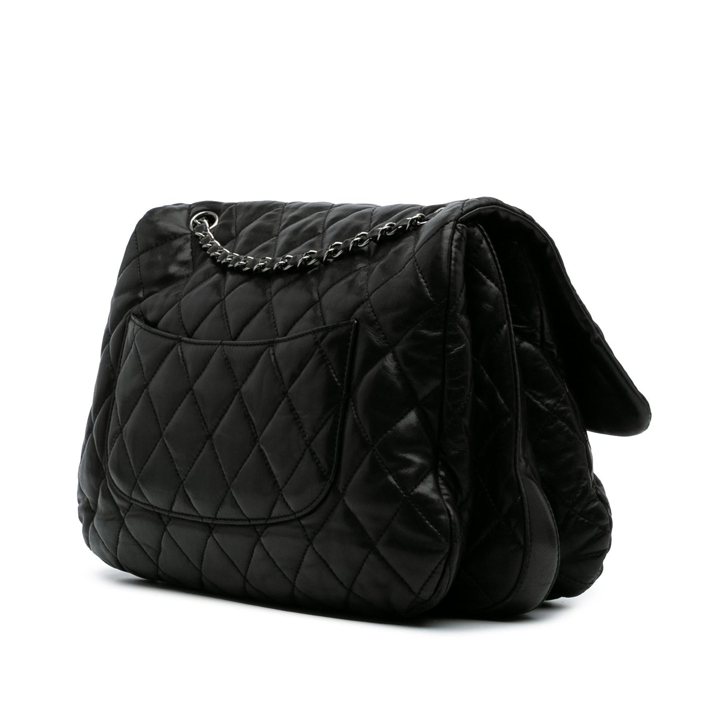 Chanel Maxi Quilted Lambskin 3 Flap Handbag