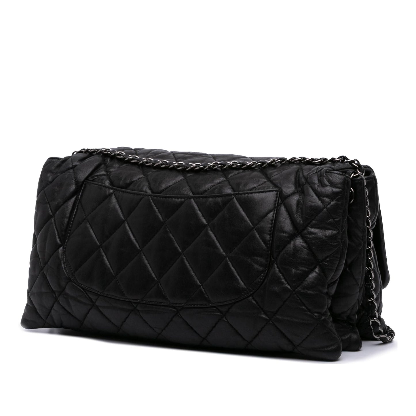 Chanel Maxi Quilted Lambskin 3 Flap Handbag Flap 1