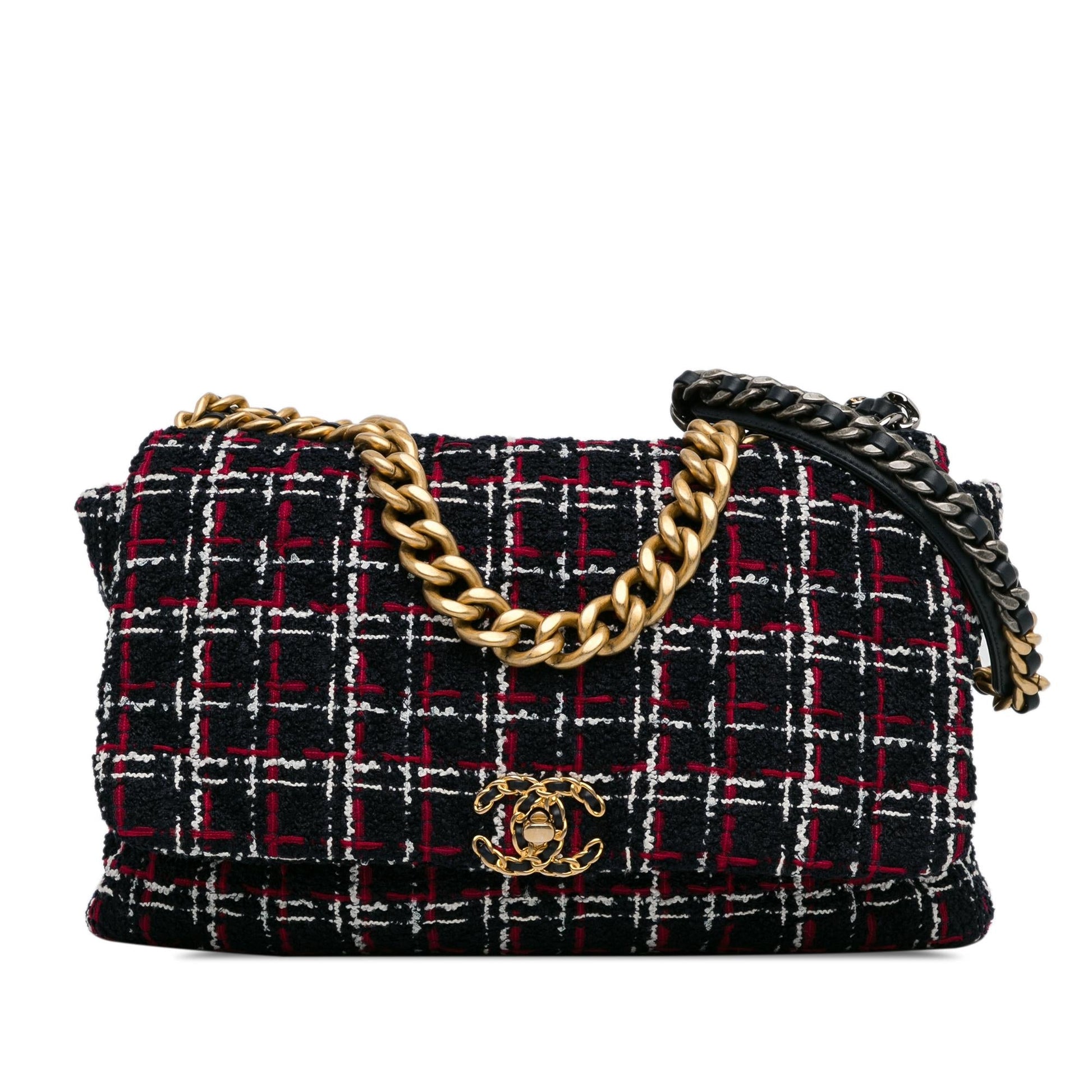 Chanel Maxi Tweed 19 Flap SHG-KTxJdG Handbag