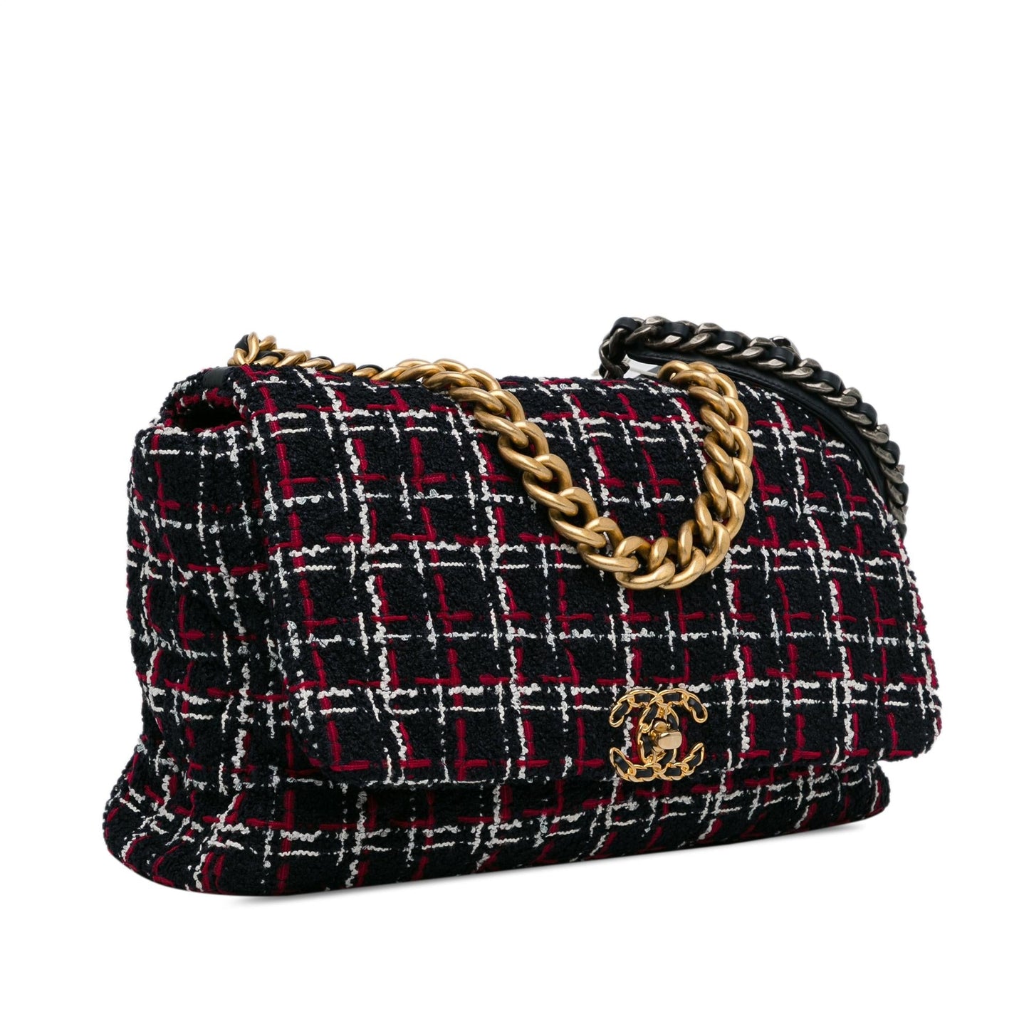 Chanel Maxi Tweed 19 Flap SHG-KTxJdG Handbag