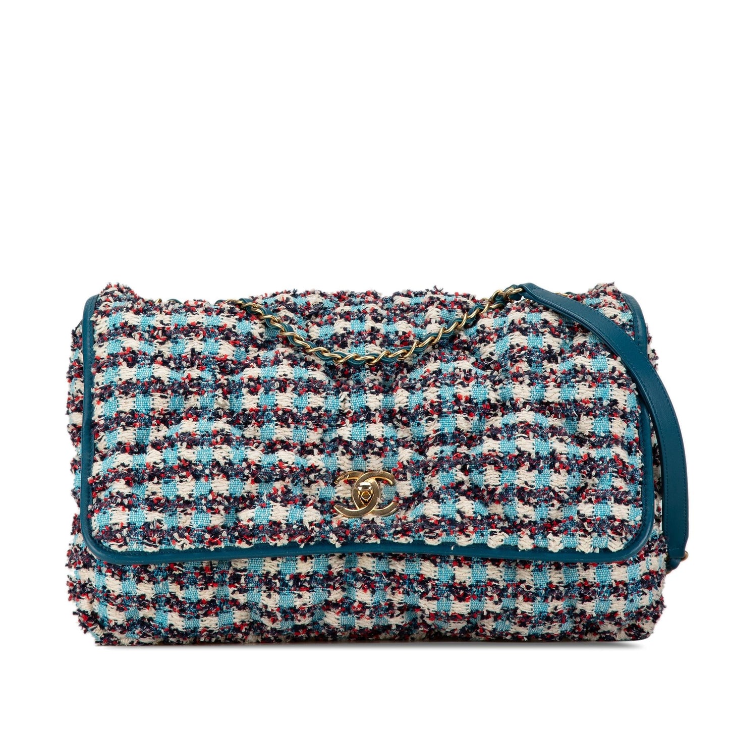 Chanel Maxi Tweed Chesterfield Single Flap SHG-t8PRWy Handbag