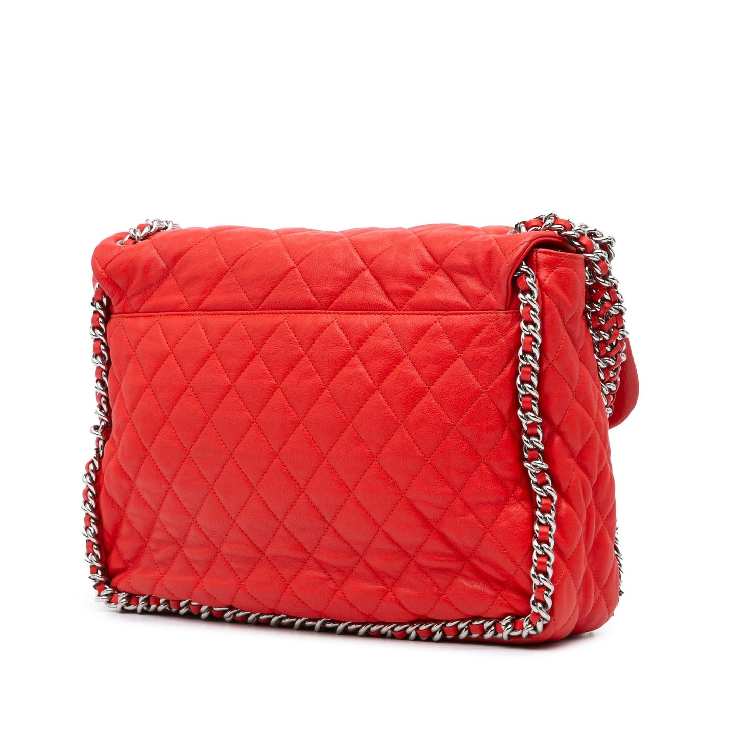 Chanel Maxi Washed Lambskin Around Flap Handbag