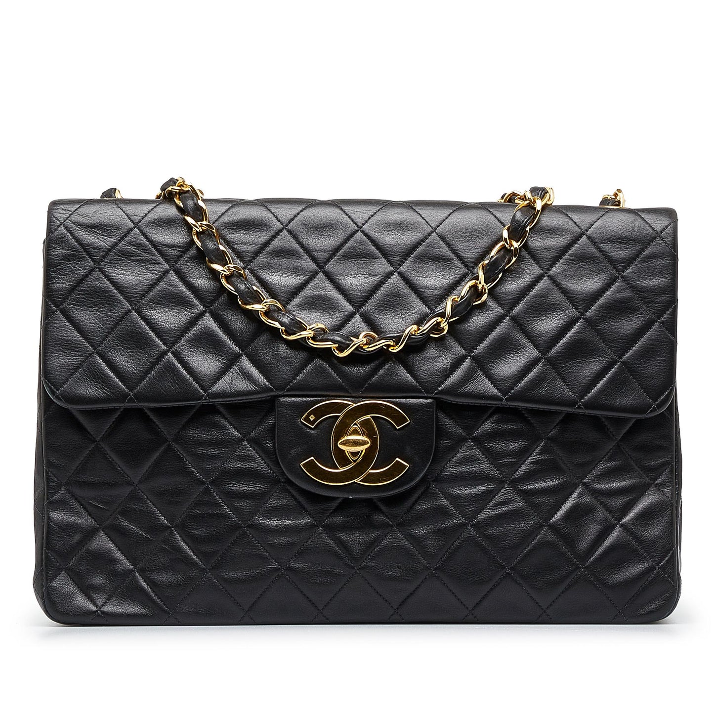 Chanel Maxi XL Classic Lambskin Single Flap Handbag Shg Tslywq