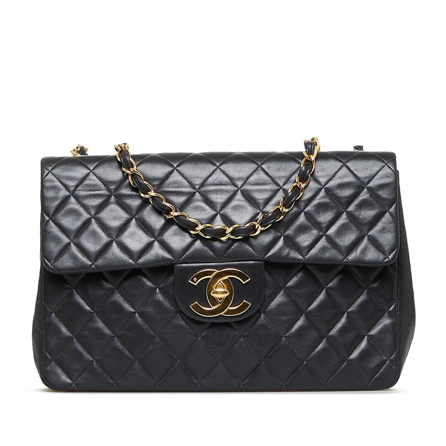 Chanel Maxi XL Classic Lambskin Single Flap Handbag Flap 1