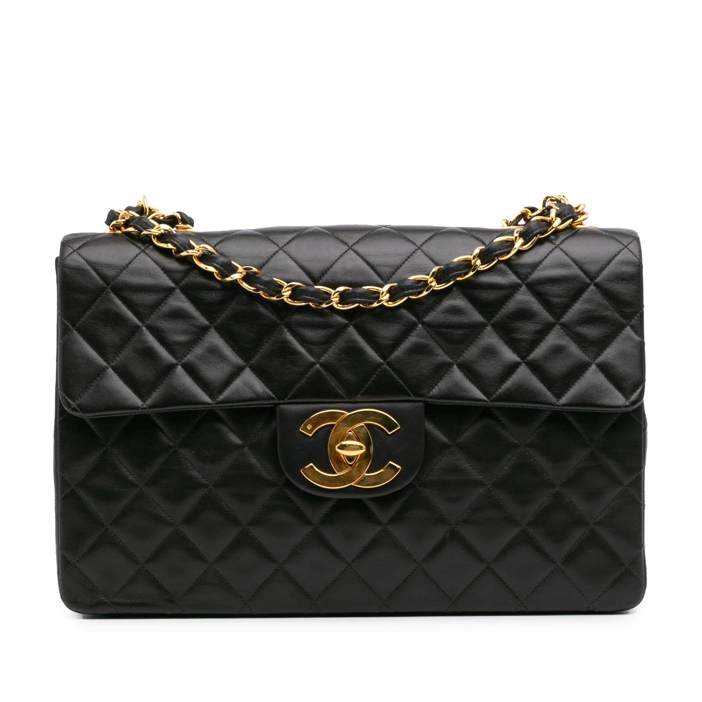 Chanel Maxi XL Classic Lambskin Single Flap Handbag Flap 2
