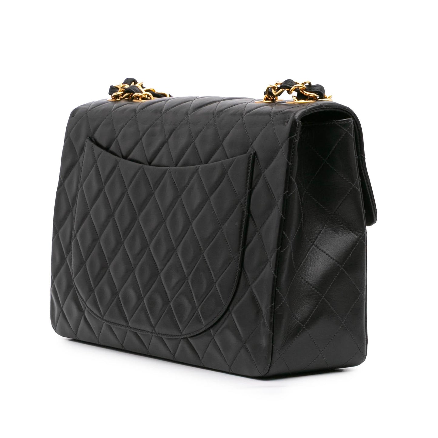 Chanel Maxi XL Classic Lambskin Single Flap Handbag Flap 2