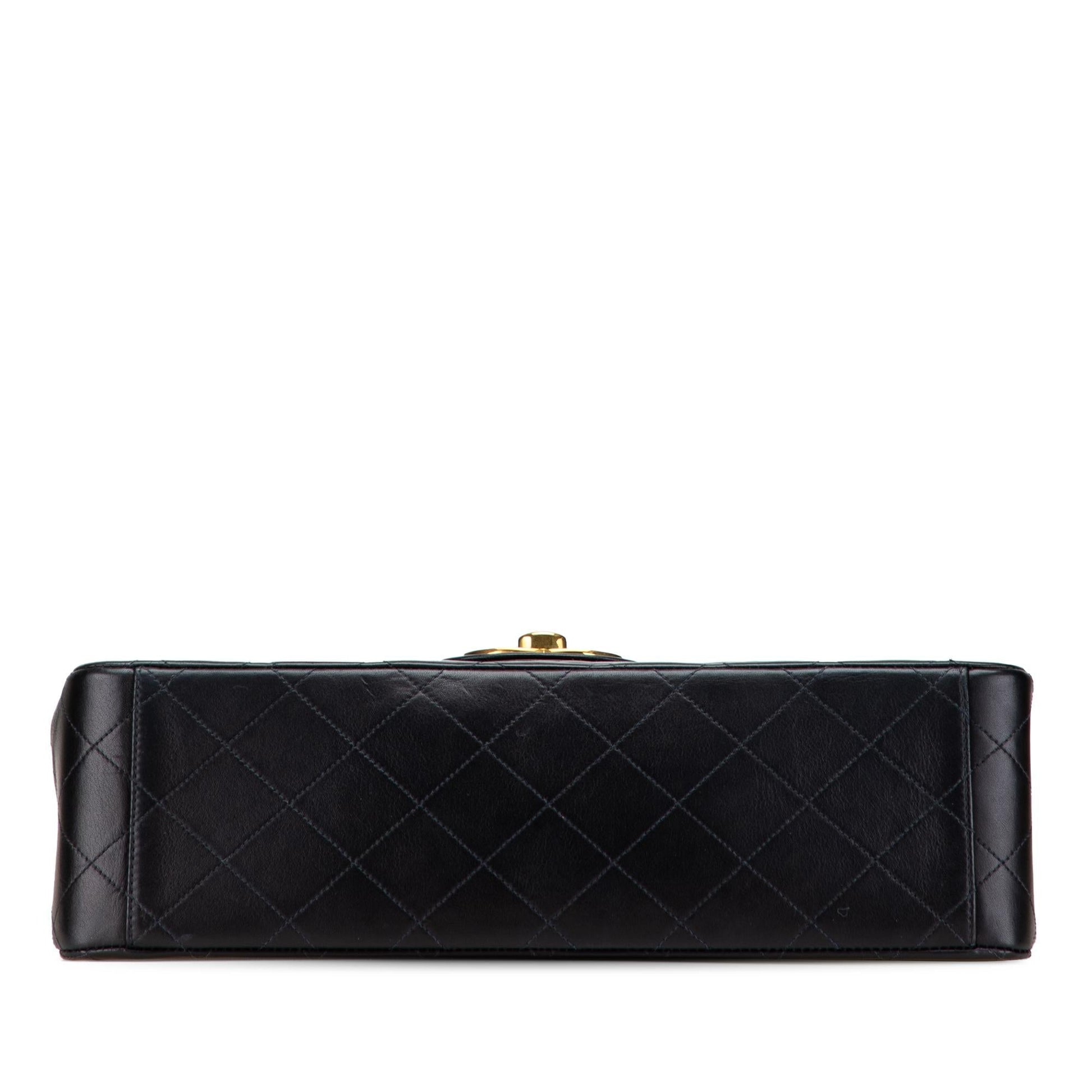 Chanel Maxi XL Classic Lambskin Single Flap Handbag Flap 4