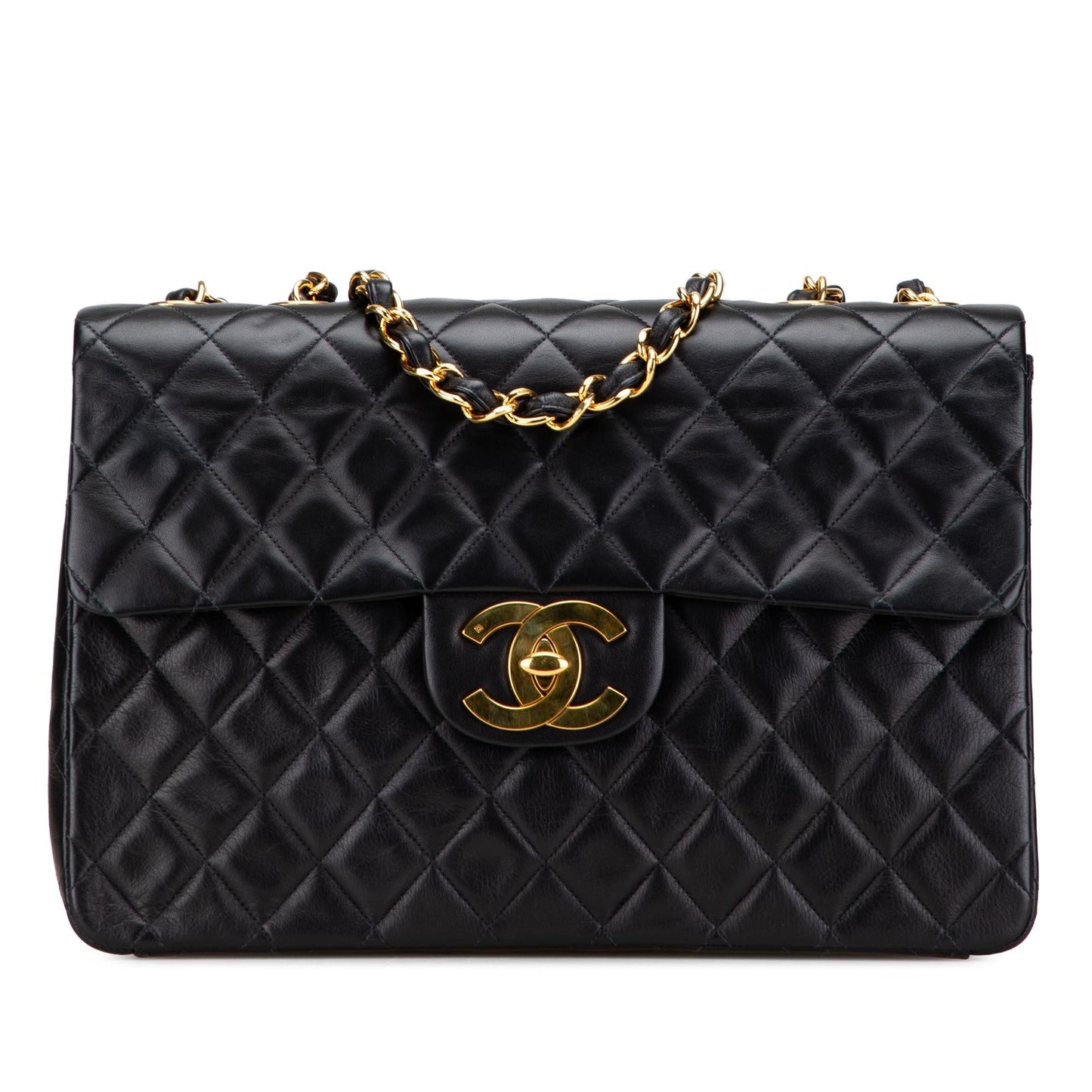 Chanel Maxi XL Classic Lambskin Single Flap Handbag Flap 4