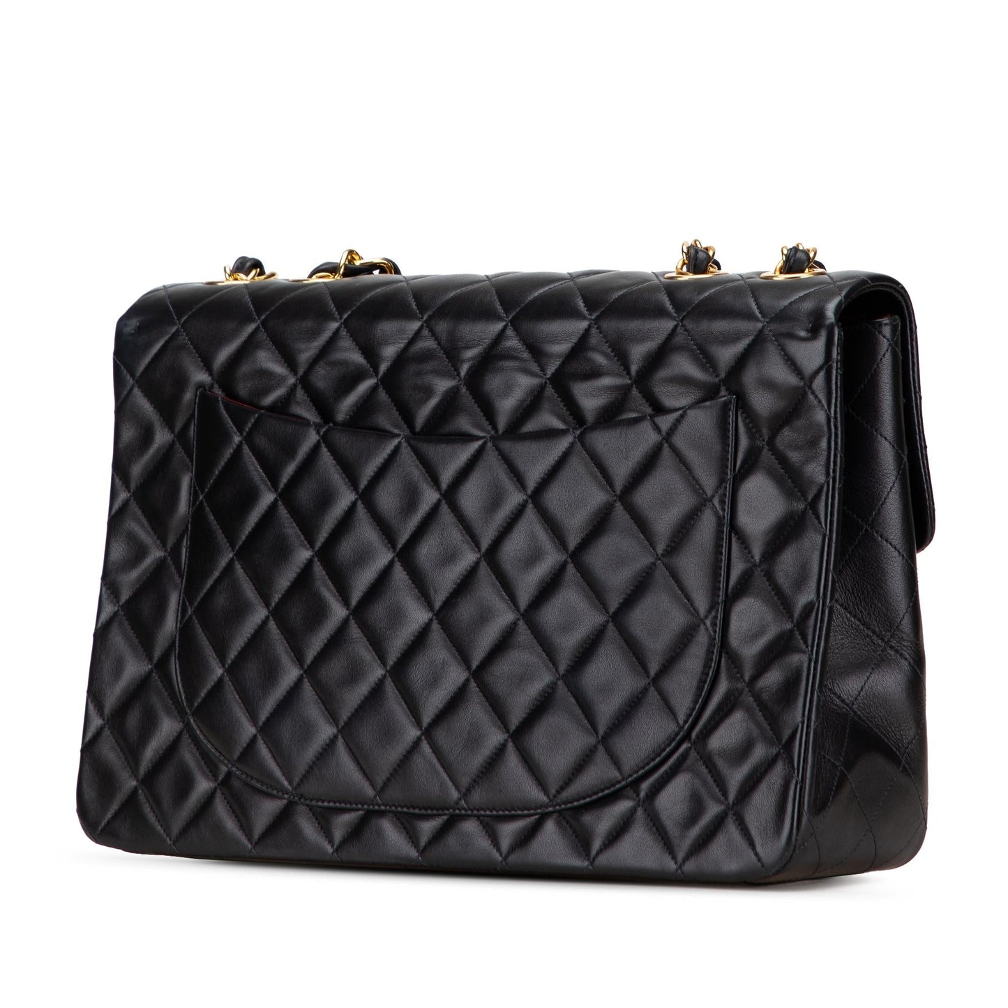 Chanel Maxi XL Classic Lambskin Single Flap Handbag Flap 4