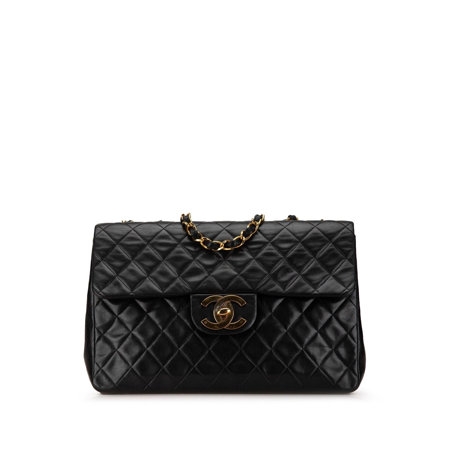 Chanel Maxi XL Classic Lambskin Single Flap Handbag Flap 5