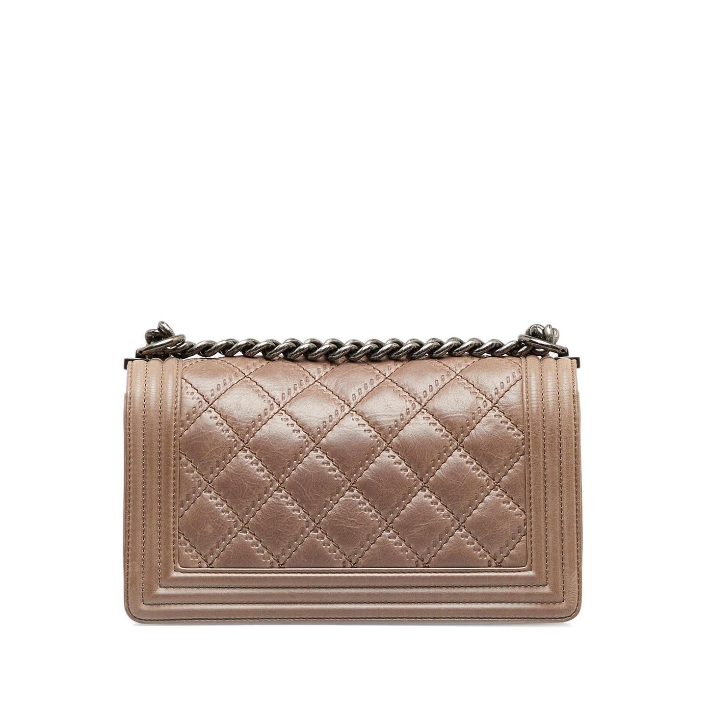 Chanel Aged Calfskin Double Stitched Boy Flap Handbag