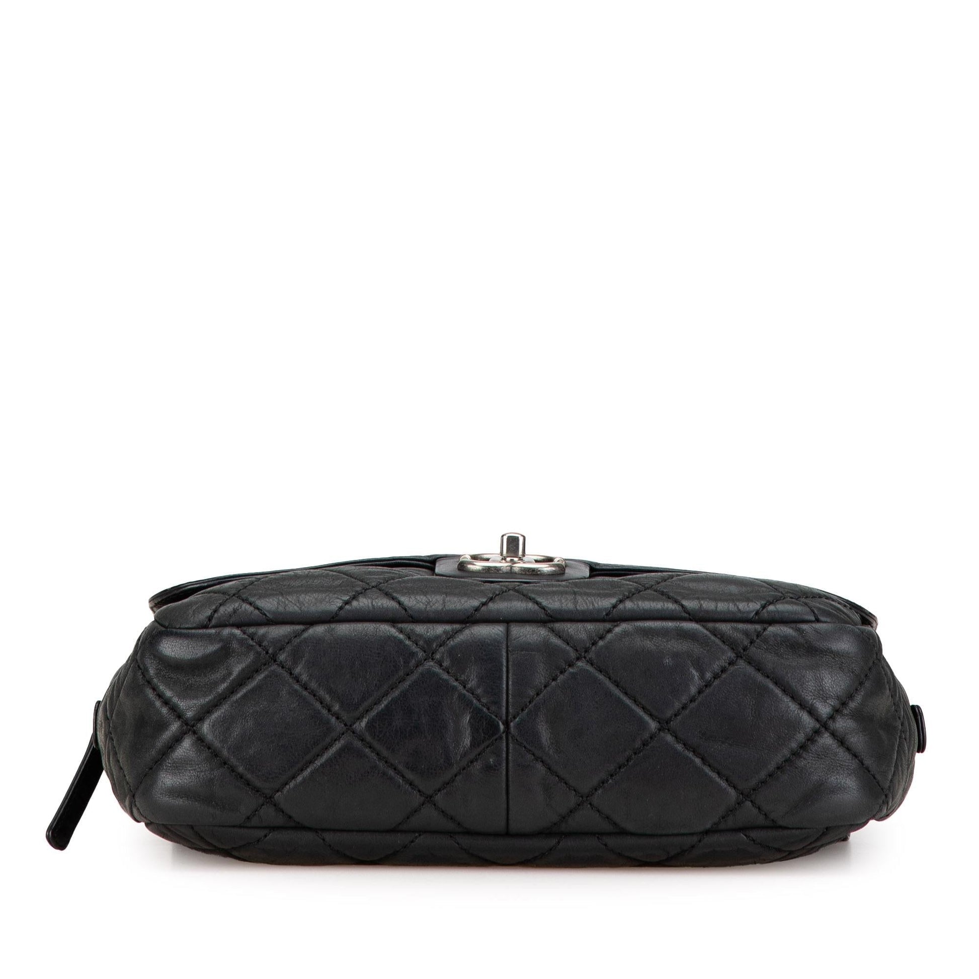 Chanel Aged Calfskin Mix Zip Flap Handbag