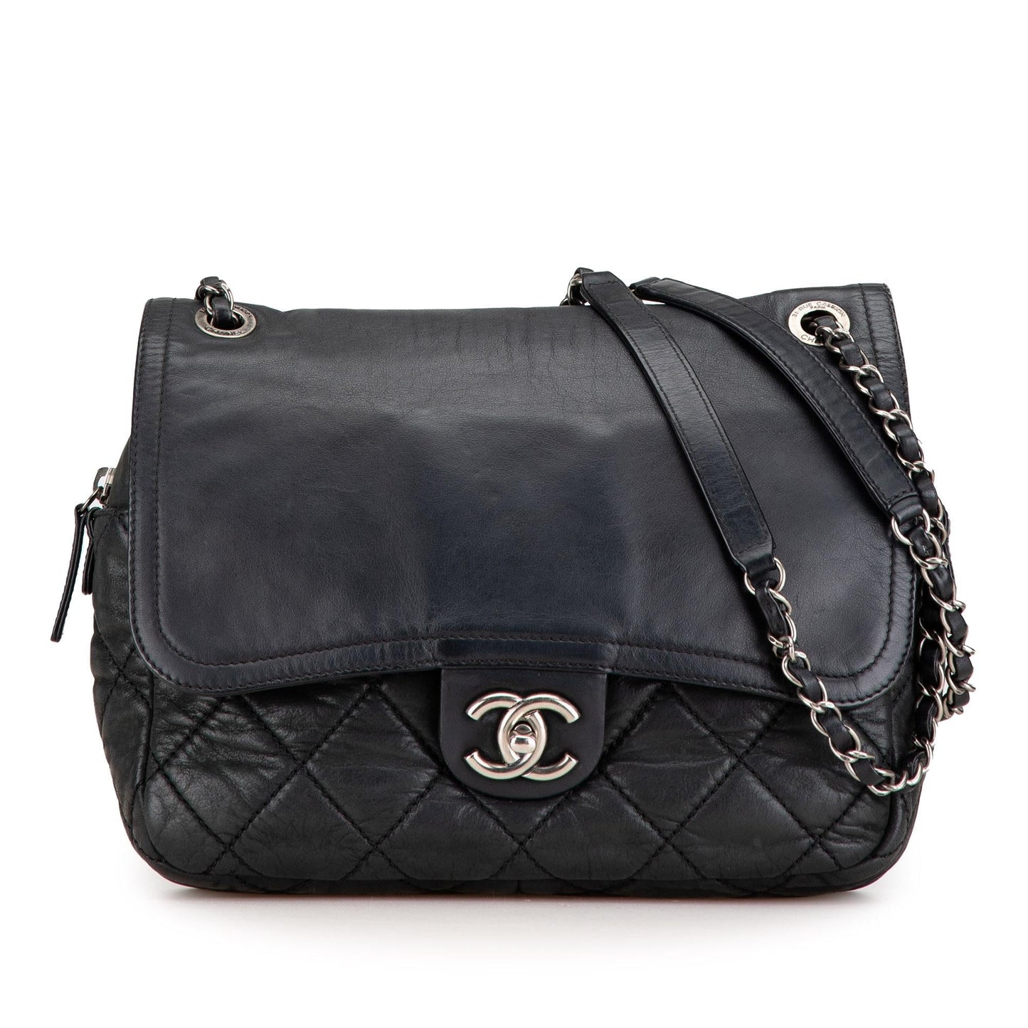Chanel Aged Calfskin Mix Zip Flap Handbag