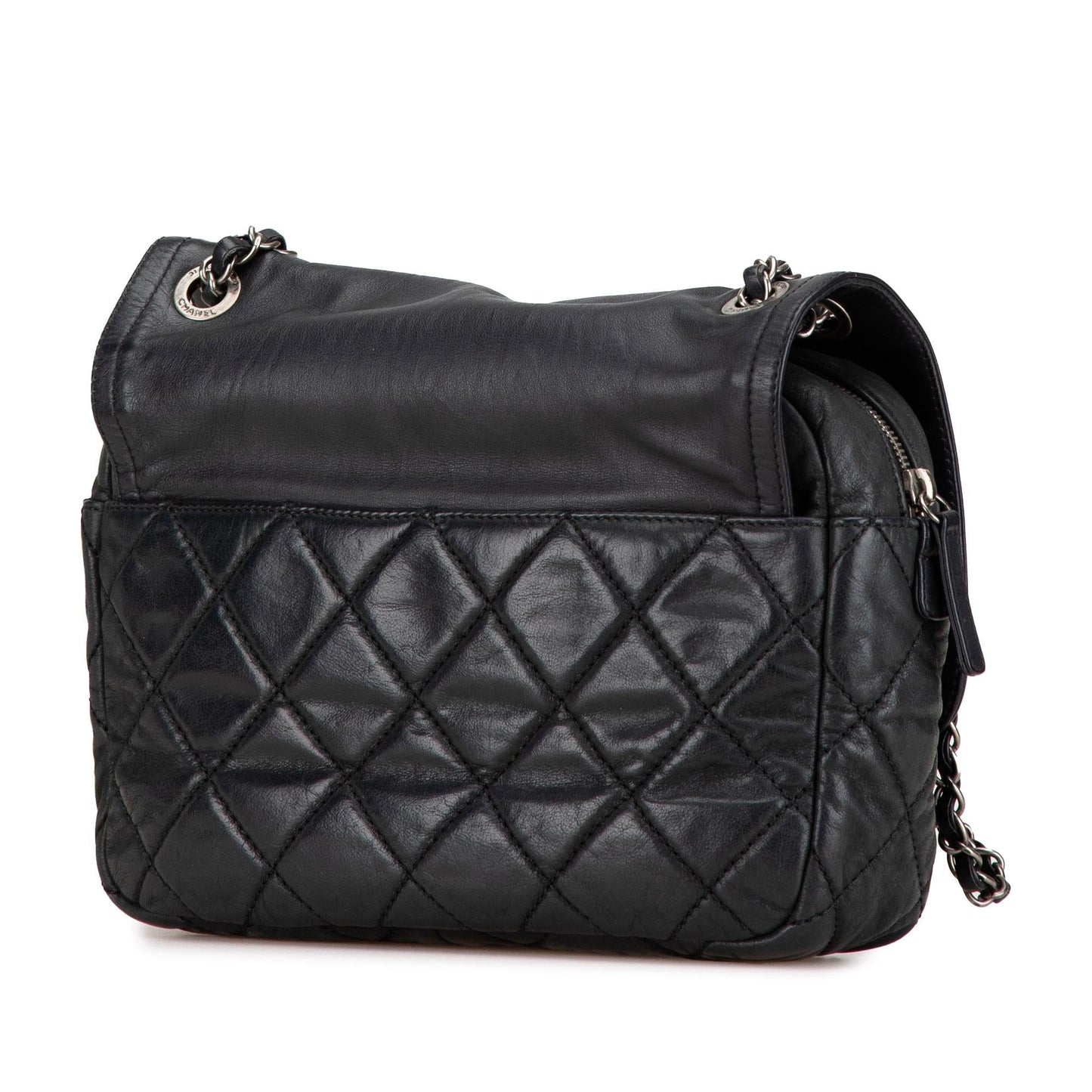Chanel Aged Calfskin Mix Zip Flap Handbag