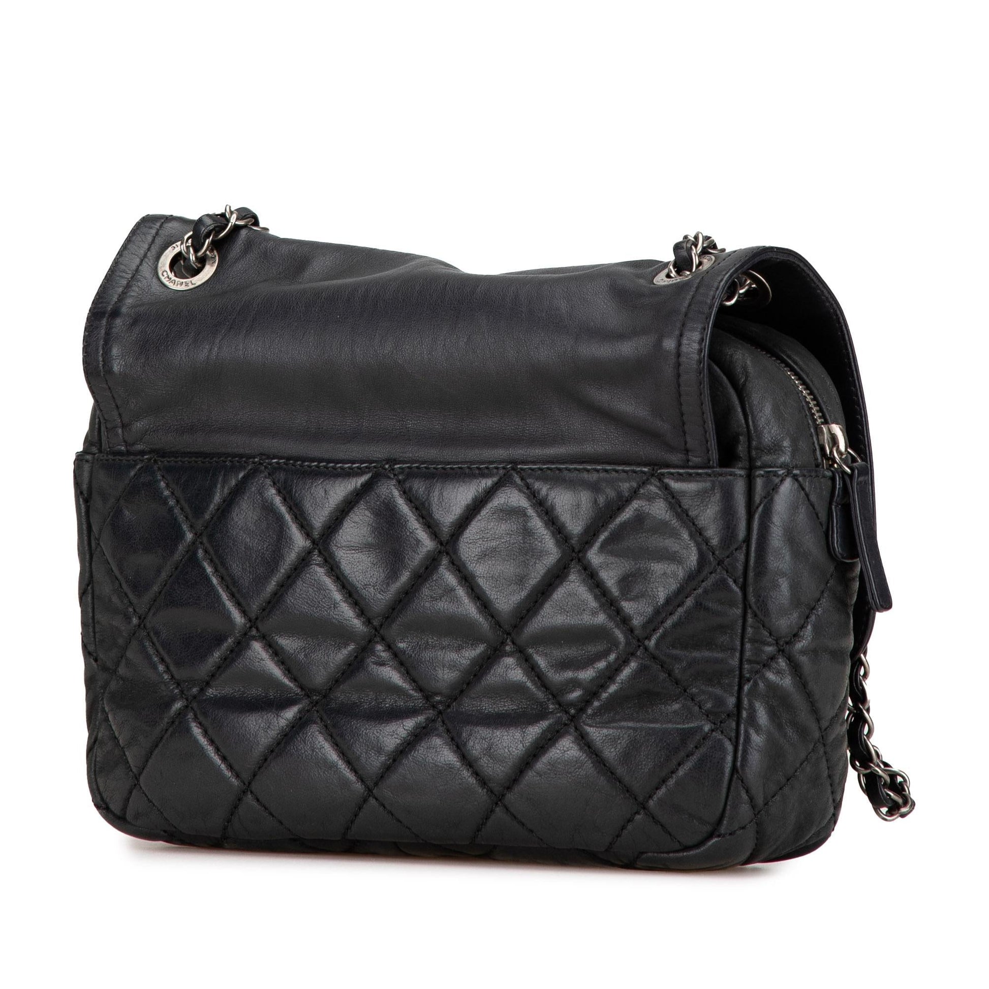 Chanel Aged Calfskin Mix Zip Flap Handbag