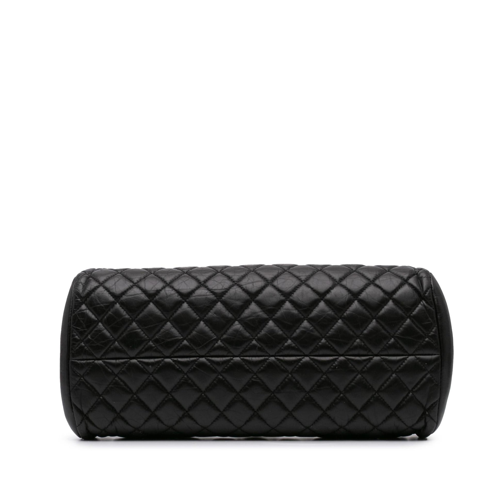 Chanel Aged Calfskin Just Mademoiselle Bowling Handbag Bowling Bag