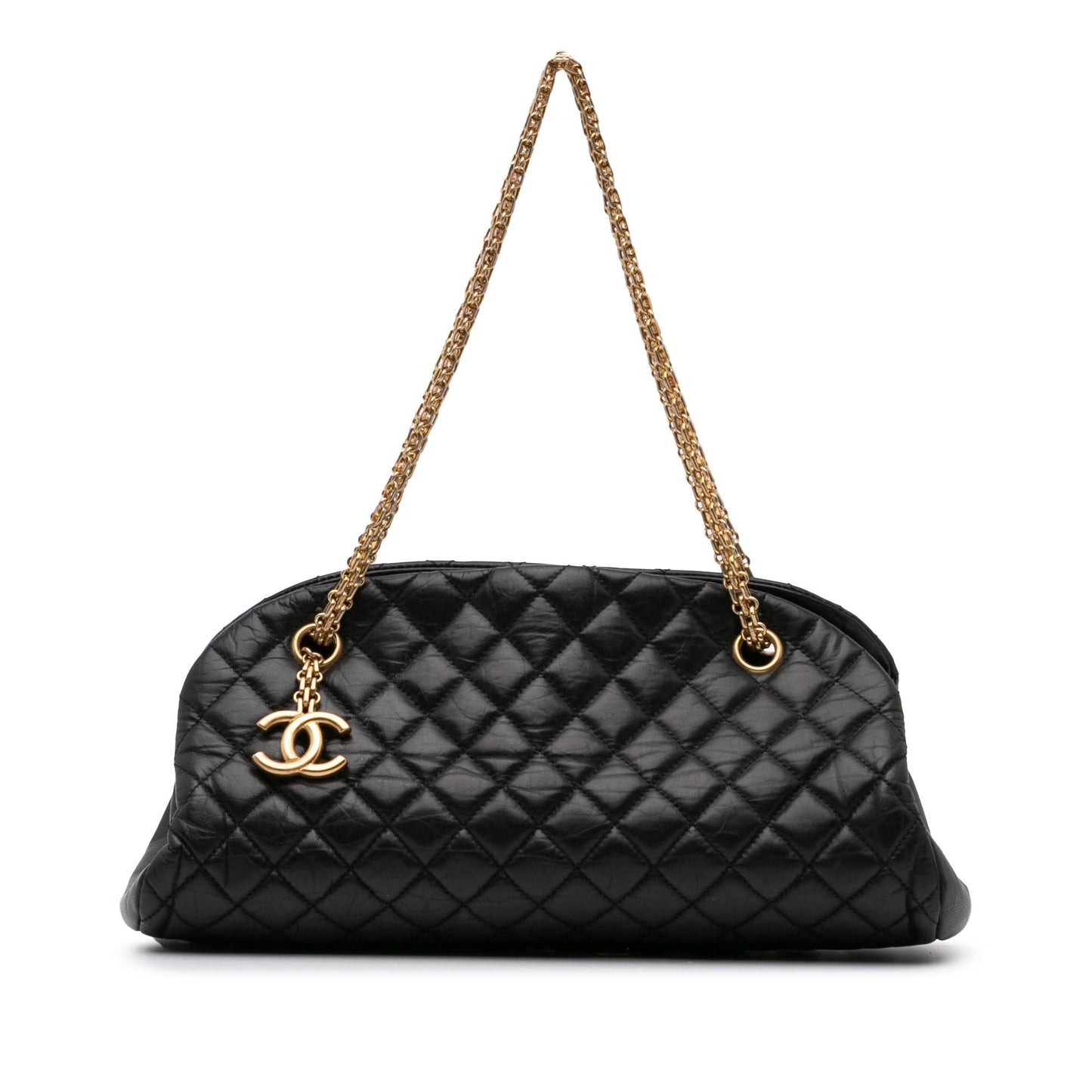 Chanel Aged Calfskin Just Mademoiselle Bowling Handbag Bowling Bag