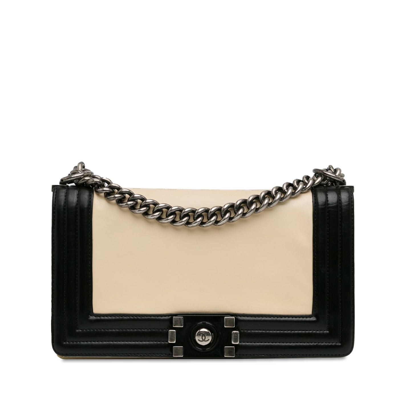 Chanel Medium Bicolor Calfskin Boy Flap (Shg-Ewjcmu) Bag