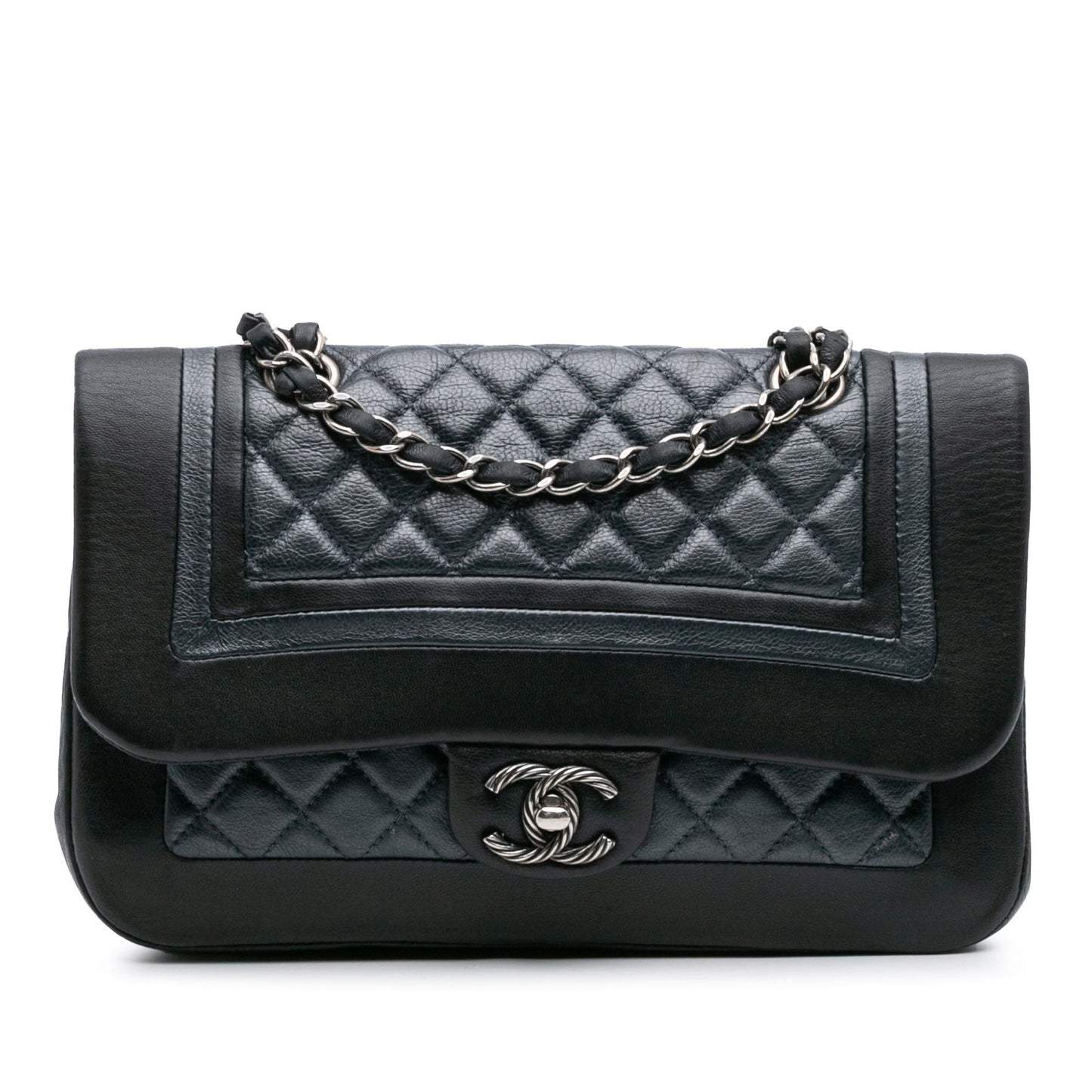 Chanel Bicolor Quilted Calfskin Flap Handbag