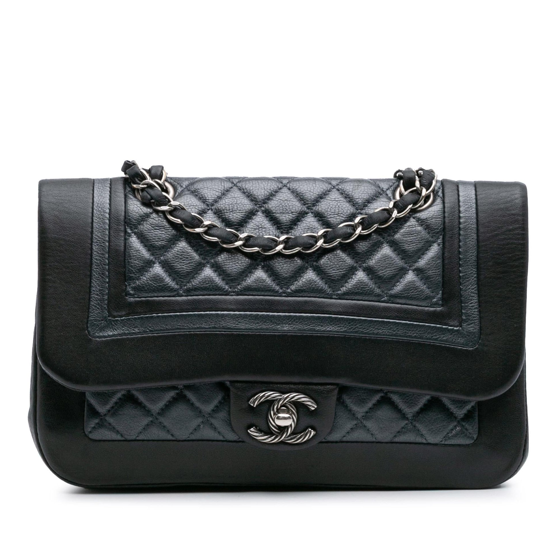 Chanel Bicolor Quilted Calfskin Flap Handbag