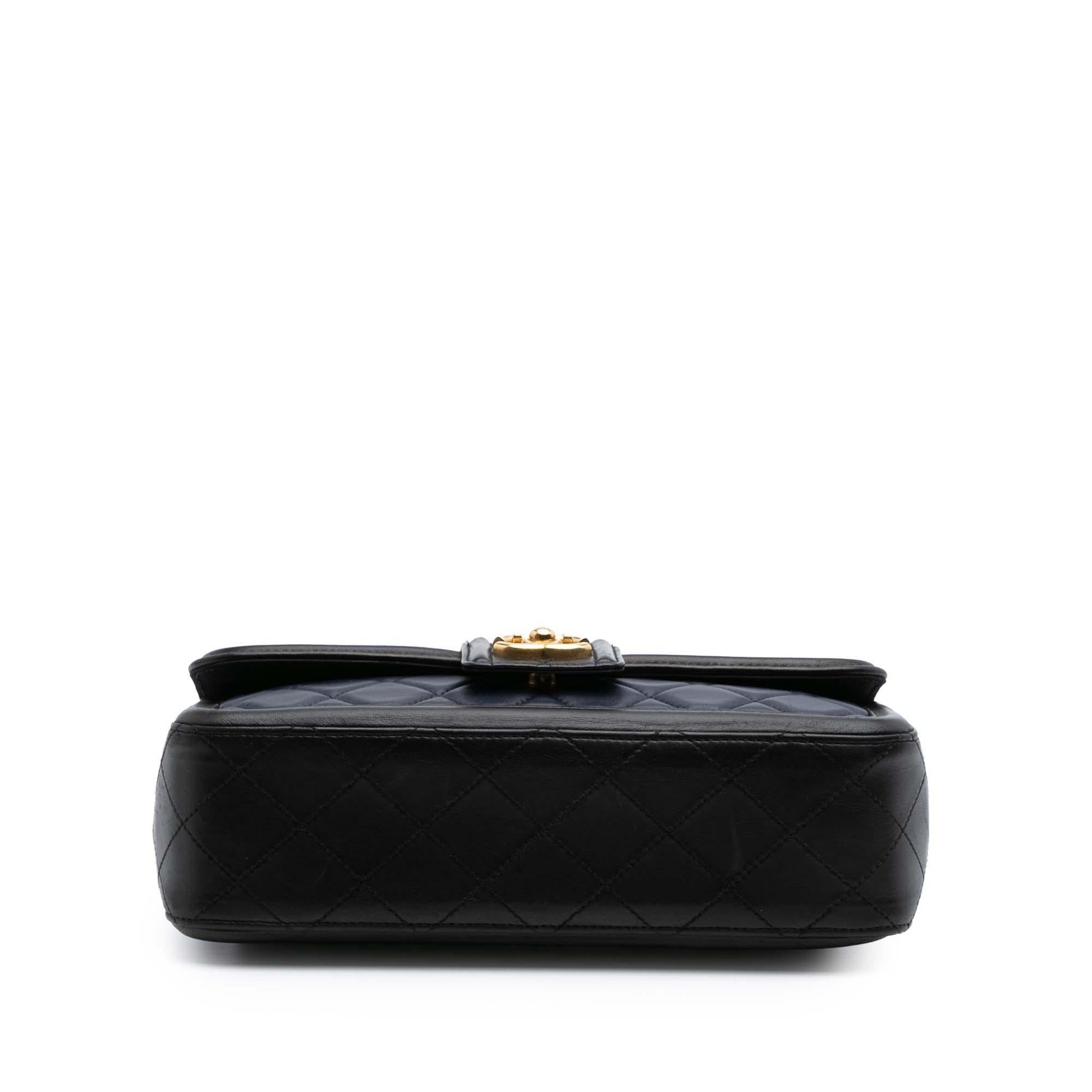 Chanel Bicolor Quilted Lambskin Elegant CC Flap Handbag