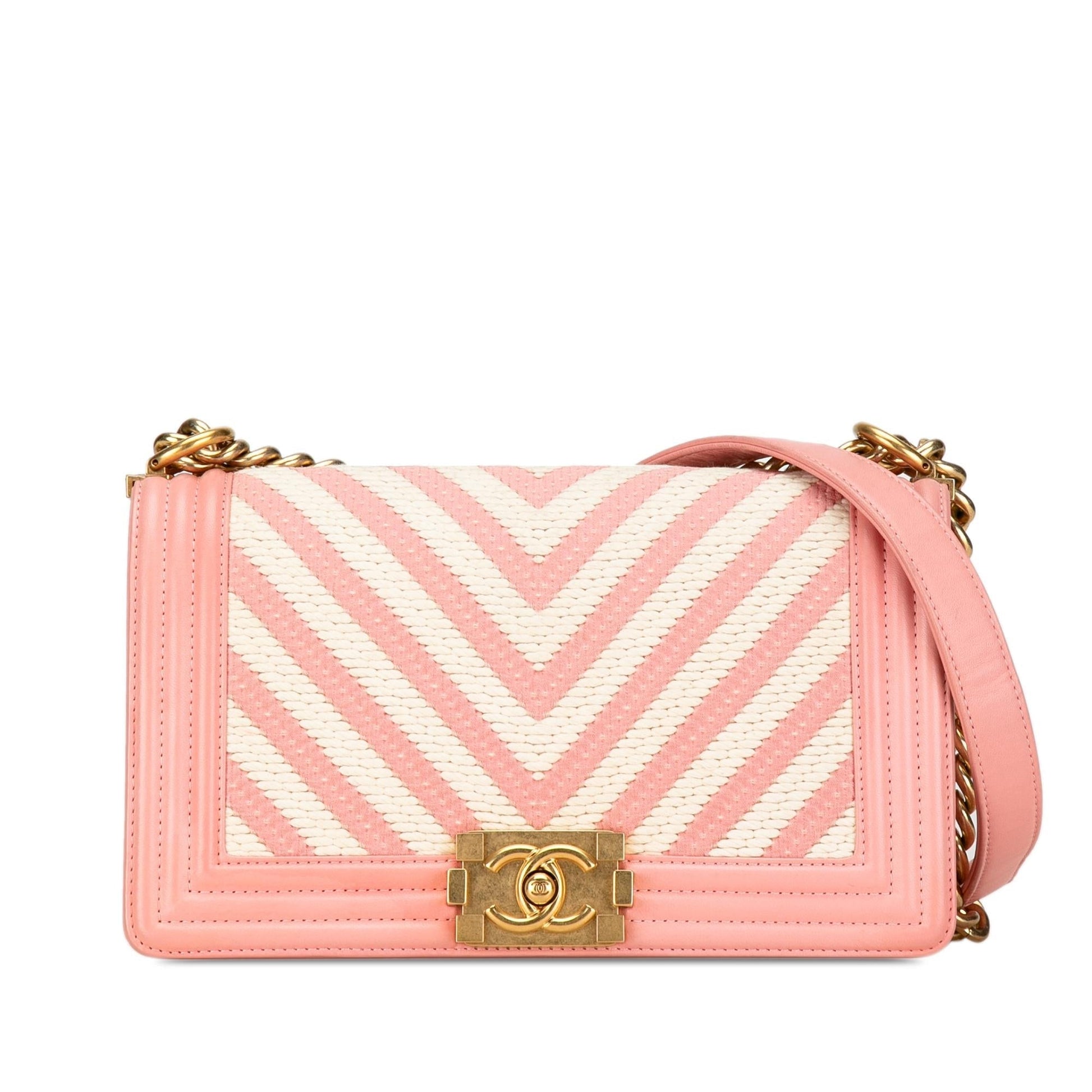 Chanel Medium Braided Chevron Boy Flap (Shg-9Hhrjc) Bag