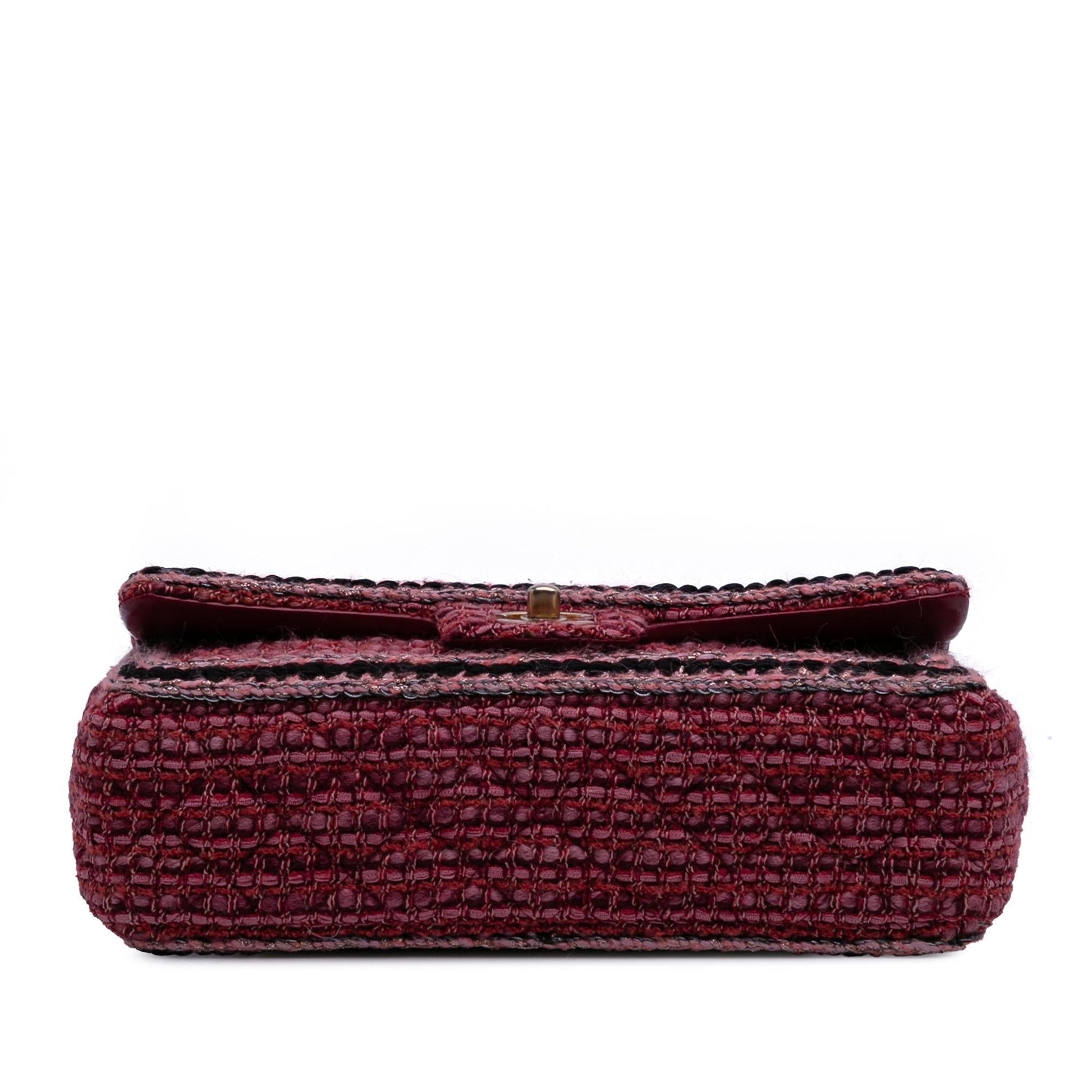 Chanel Braided Classic Tweed Single Flap Handbag