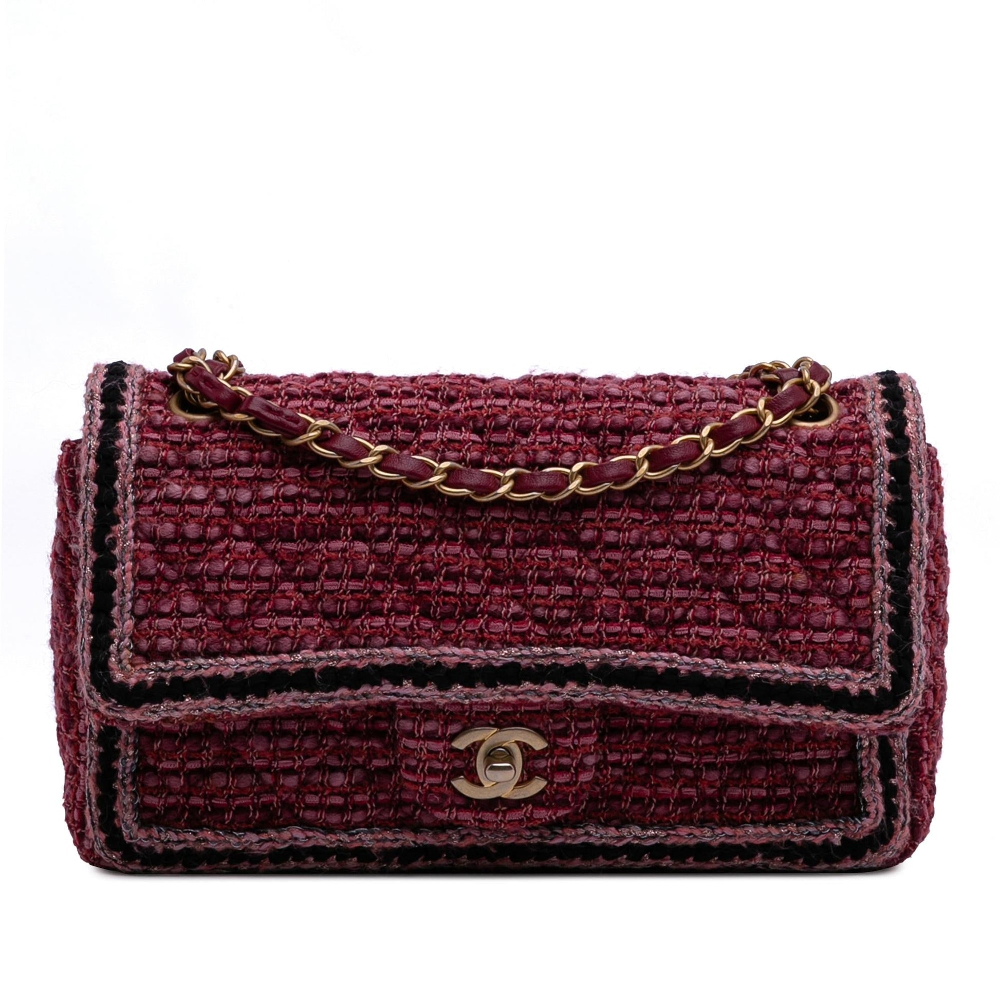 Chanel Braided Classic Tweed Single Flap Handbag Flap 1
