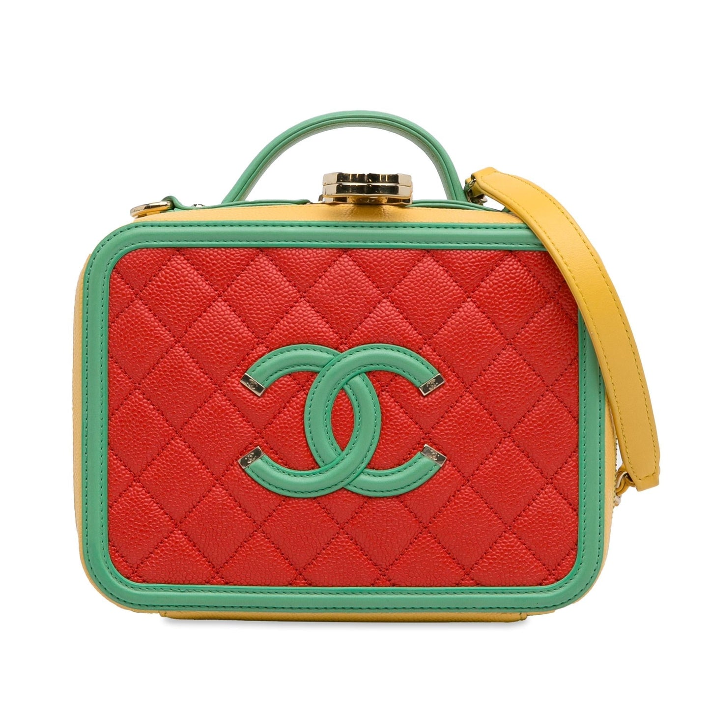 Chanel Medium Cc Caviar Filigree Vanity Case (Shg-Prxvrk) Bag