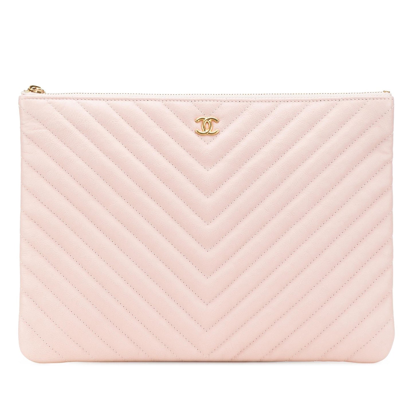 Chanel CC Chevron Caviar O Clutch Bag Case Clutch