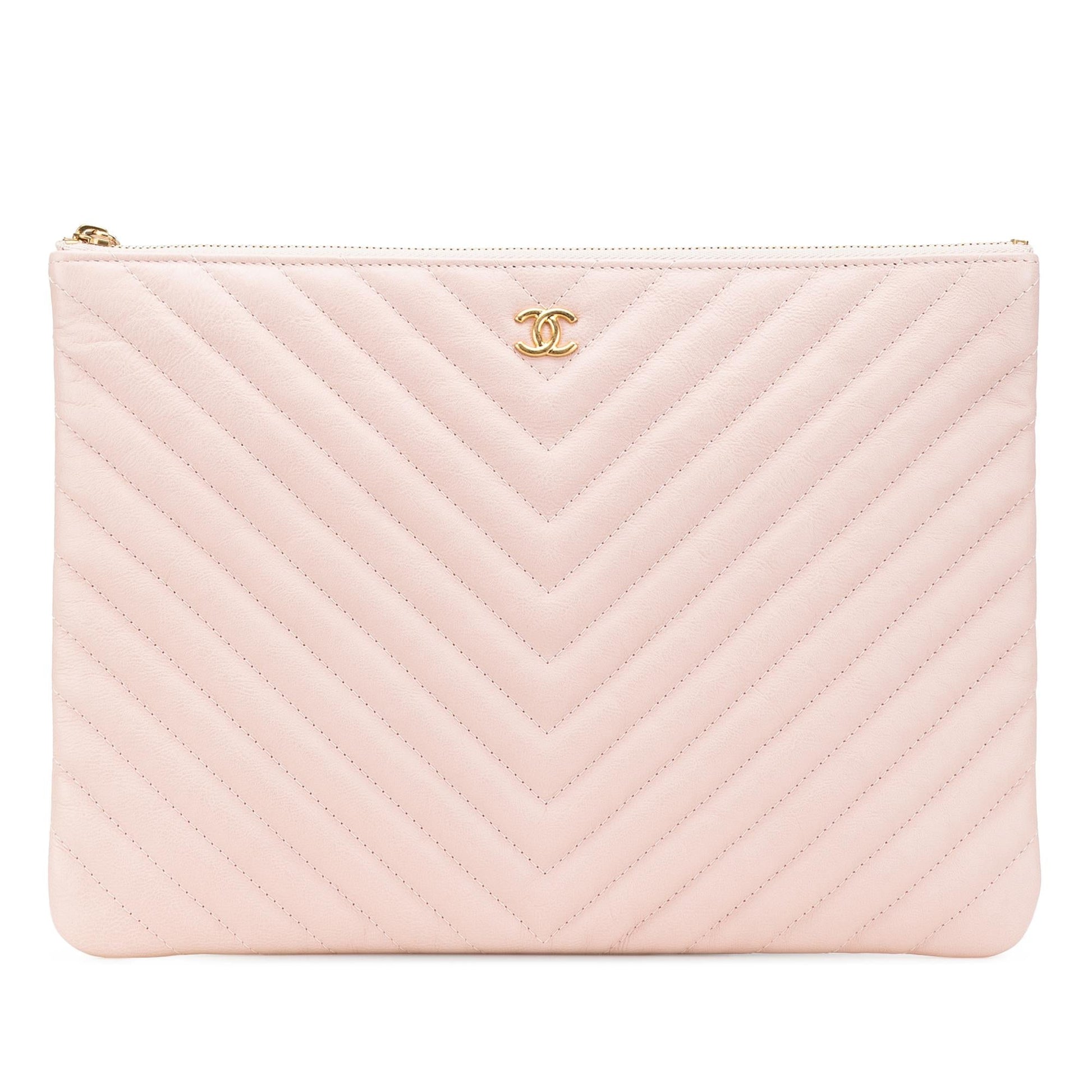 Chanel CC Chevron Caviar O Clutch Bag Case Clutch