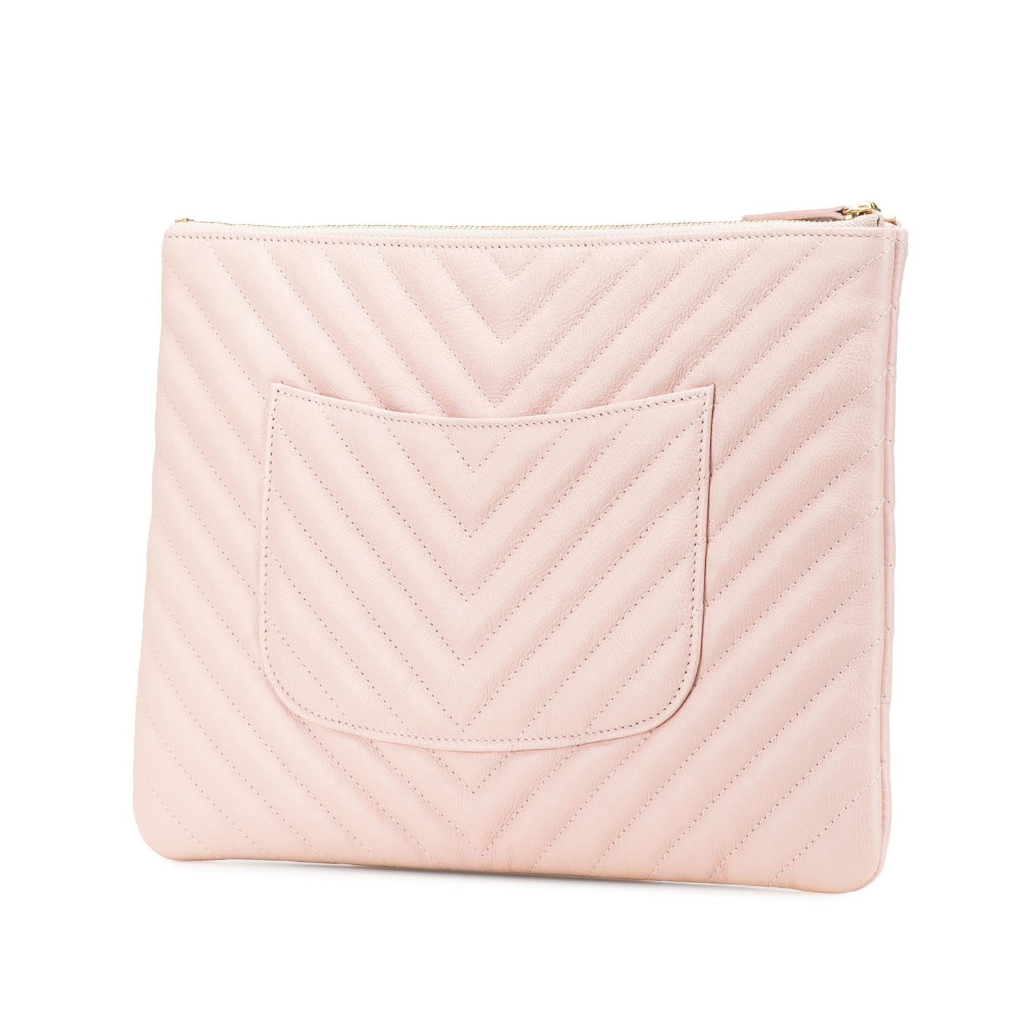 Chanel CC Chevron Caviar O Clutch Bag Case Clutch