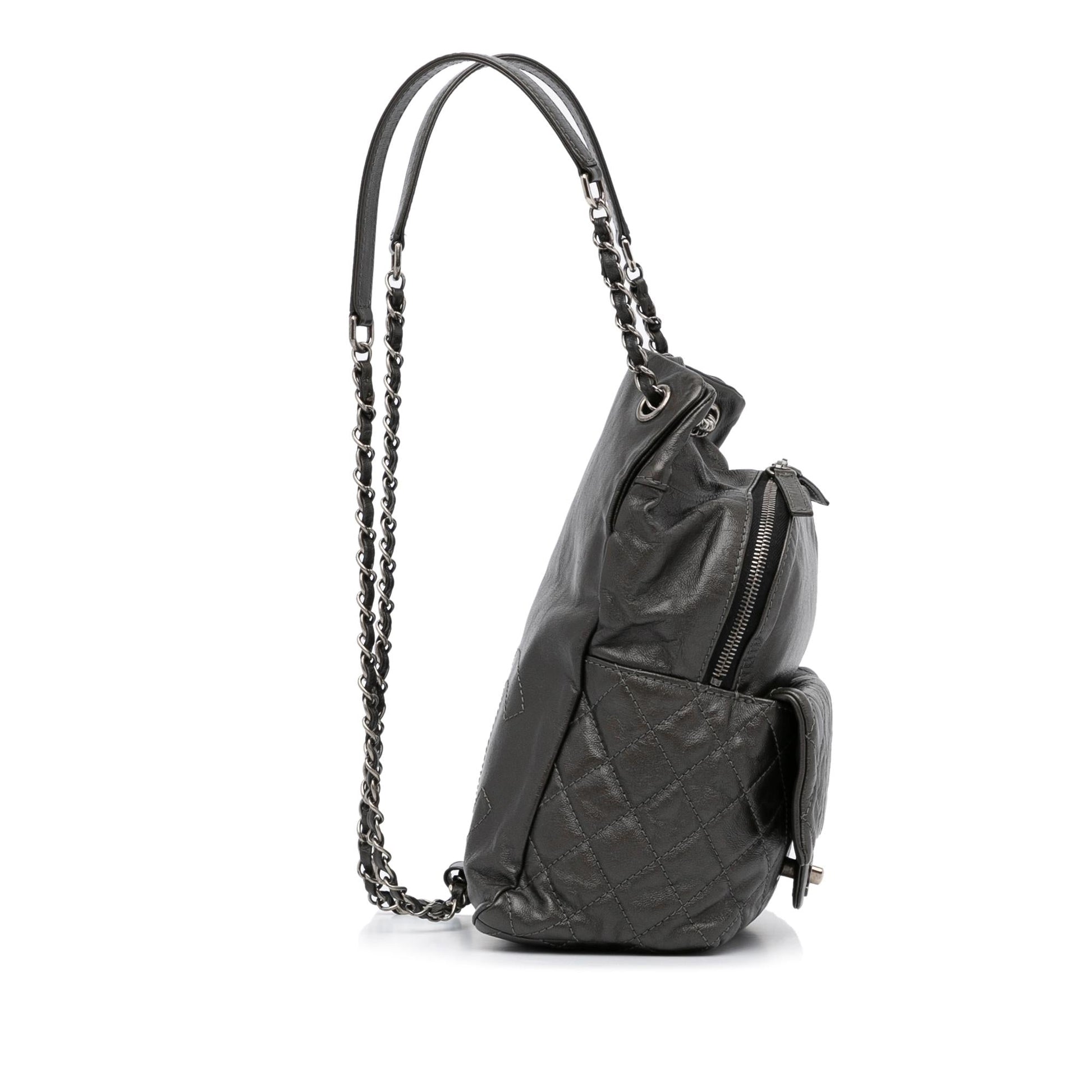 Chanel CC Lambskin Drawstring Flap Backpack SHG-rggGda Jewelry