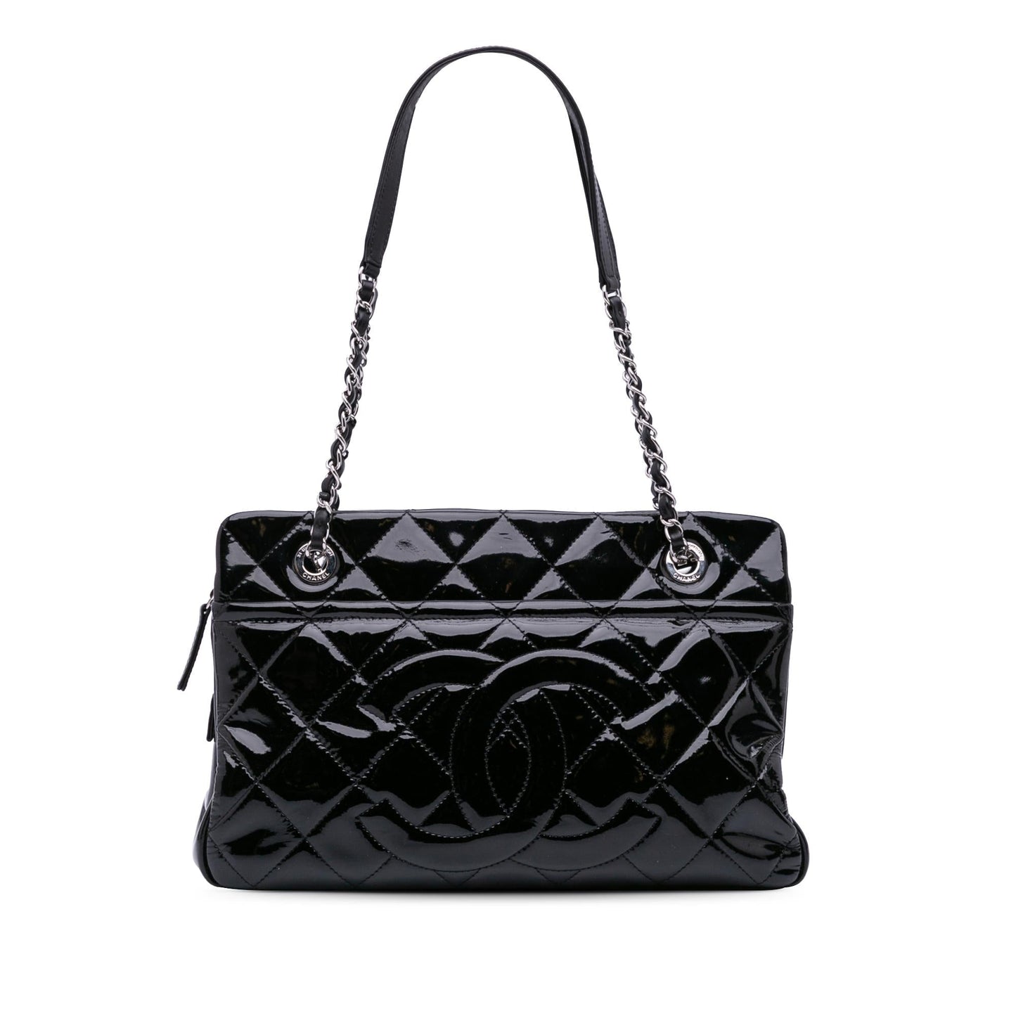 Chanel CC Patent Soft Shopper Tote Bag