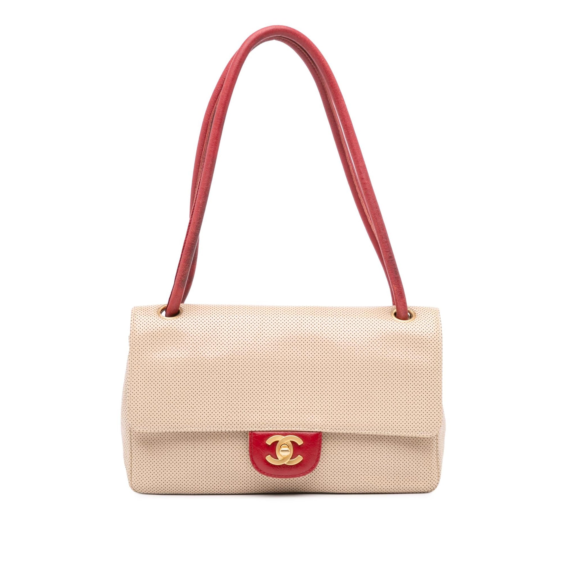 Chanel CC Perforated Calfskin Single Flap Handbag