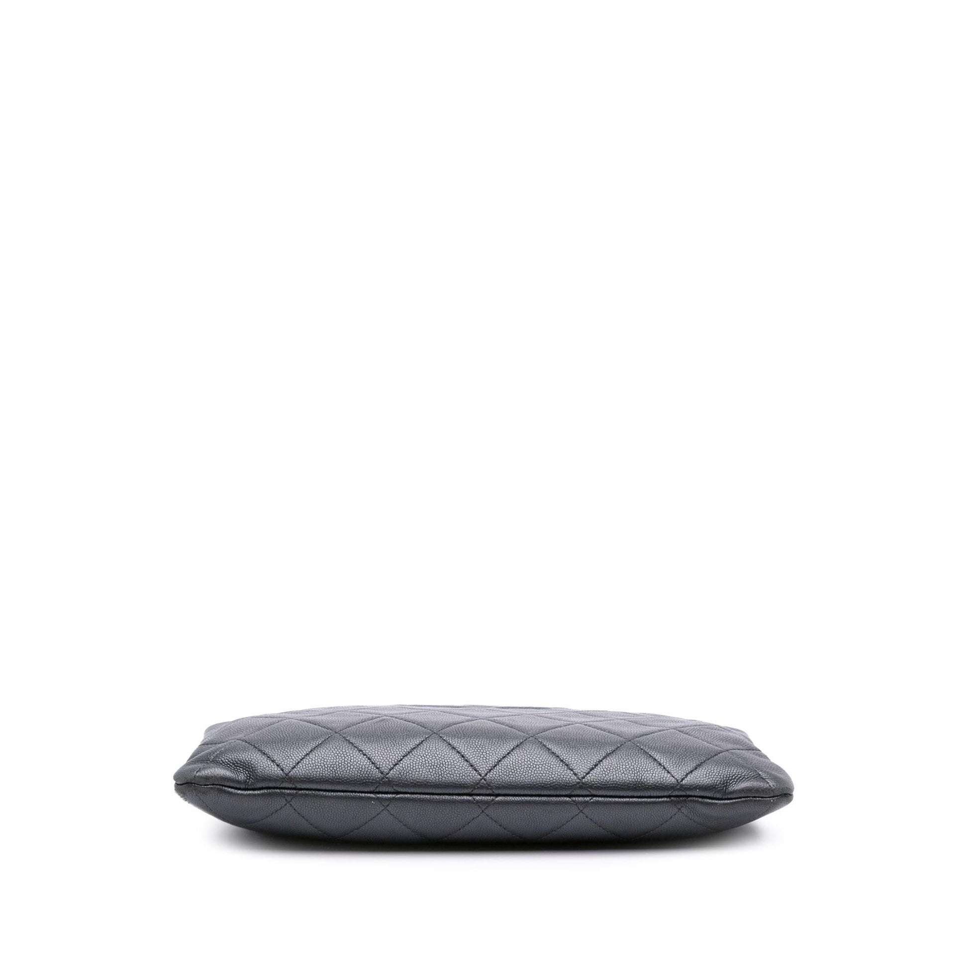 Chanel CC Quilted Caviar O Clutch Bag